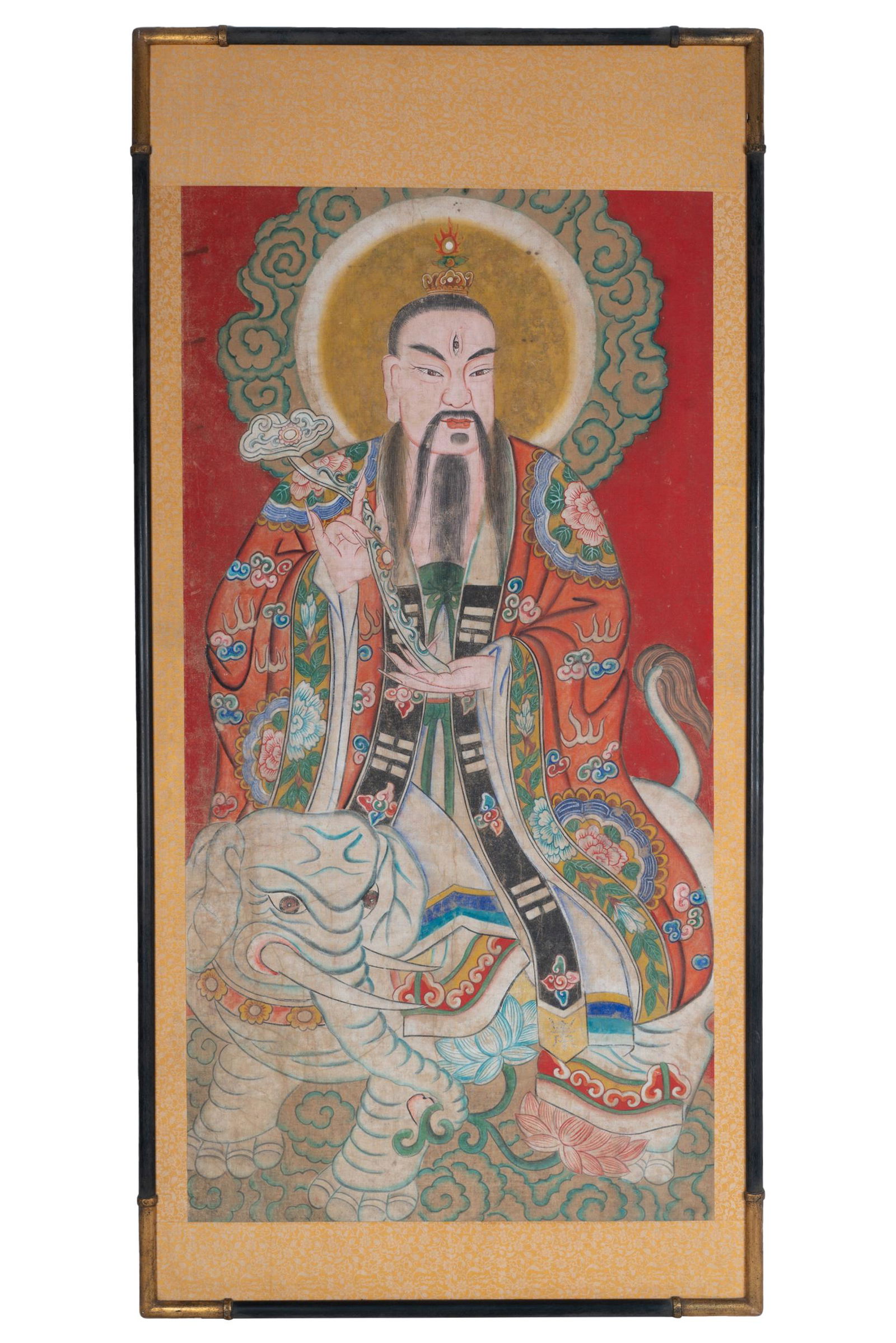 CHINESE PAINTED FABRIC PANEL (1 of 9)