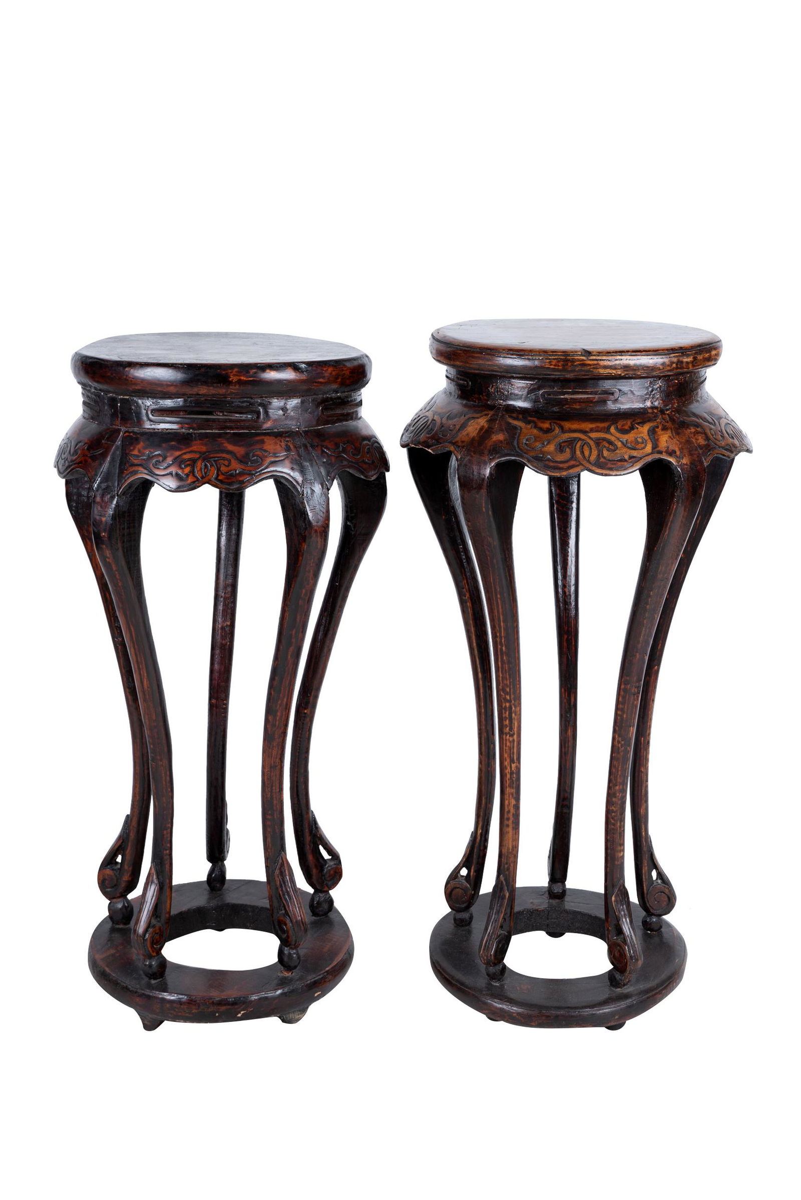 PAIR OF CHINESE CARVED WOOD STANDS (1 of 10)