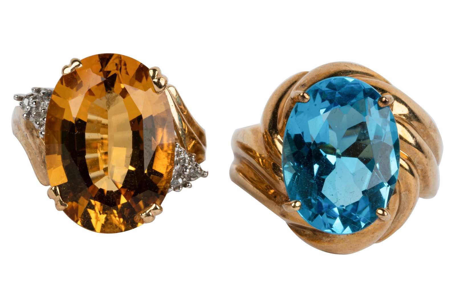TWO 10 KARAT YELLOW GOLD & MUTLI-GEM RINGS (1 of 11)