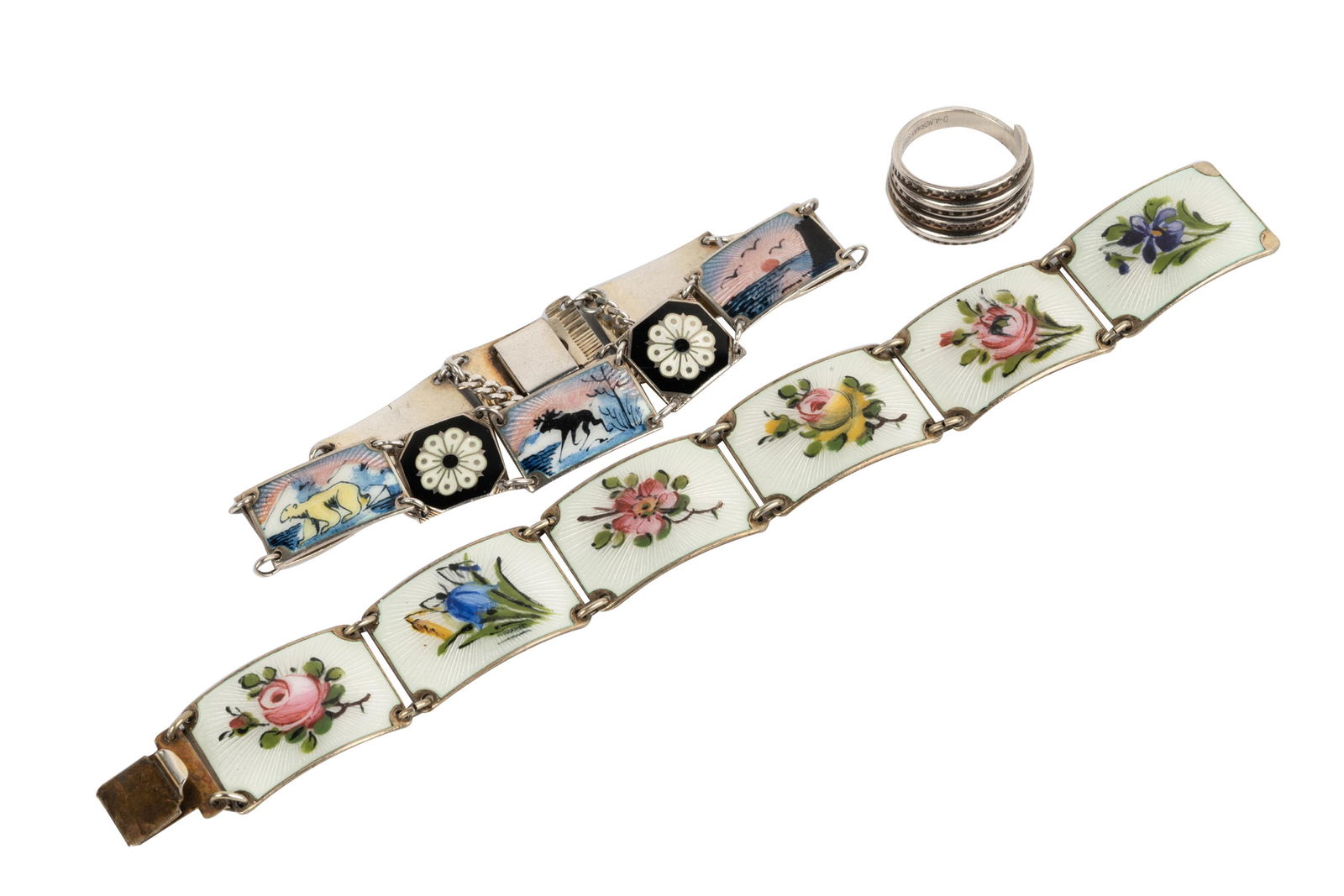 SUITE OF NORWEGIAN STERLING & ENAMEL JEWELRY (1 of 12)