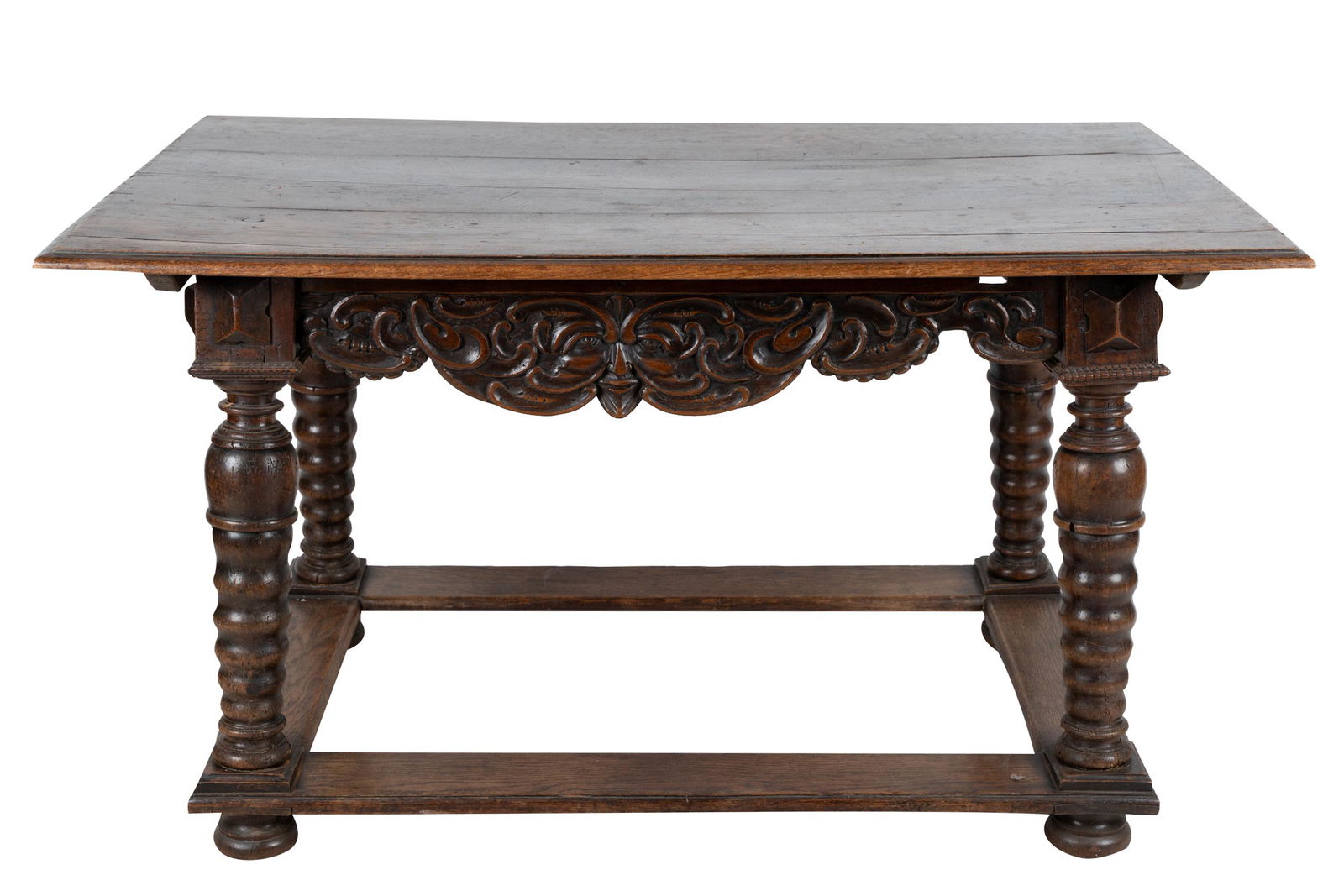 CARVED WALNUT LIBRARY TABLE (1 of 11)