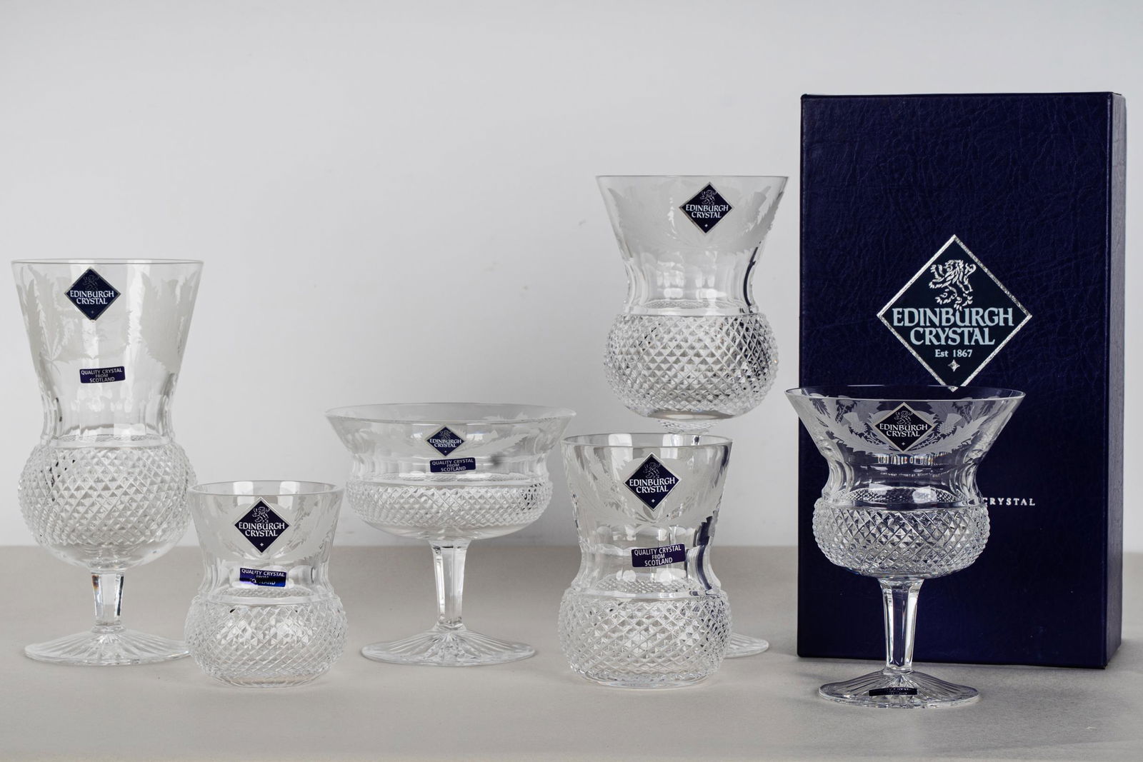 COLLECTION OF EDINBURGH CRYSTAL STEMWARE (1 of 16)