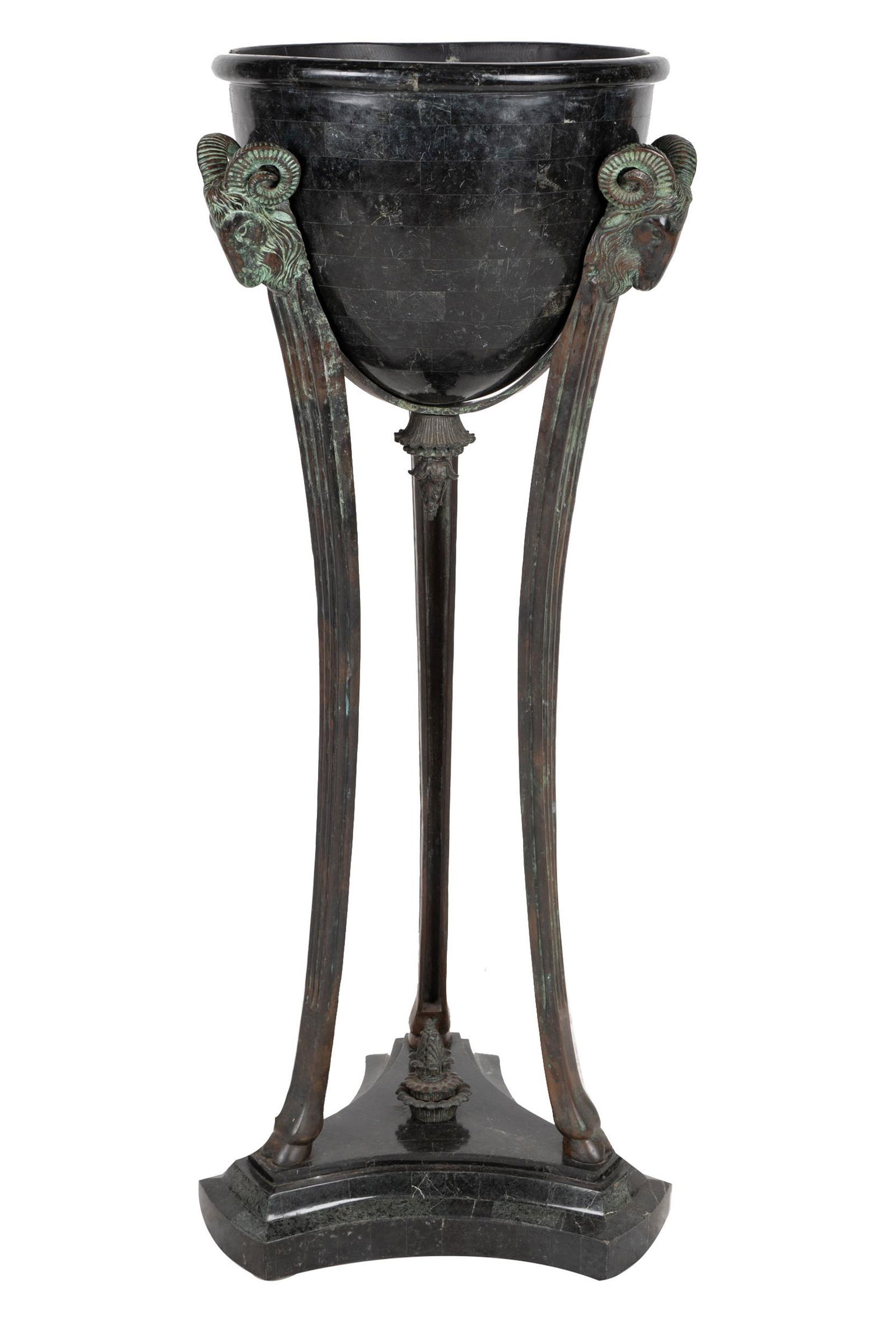 PATINATED METAL ATHENIENNE PLANTER (1 of 9)