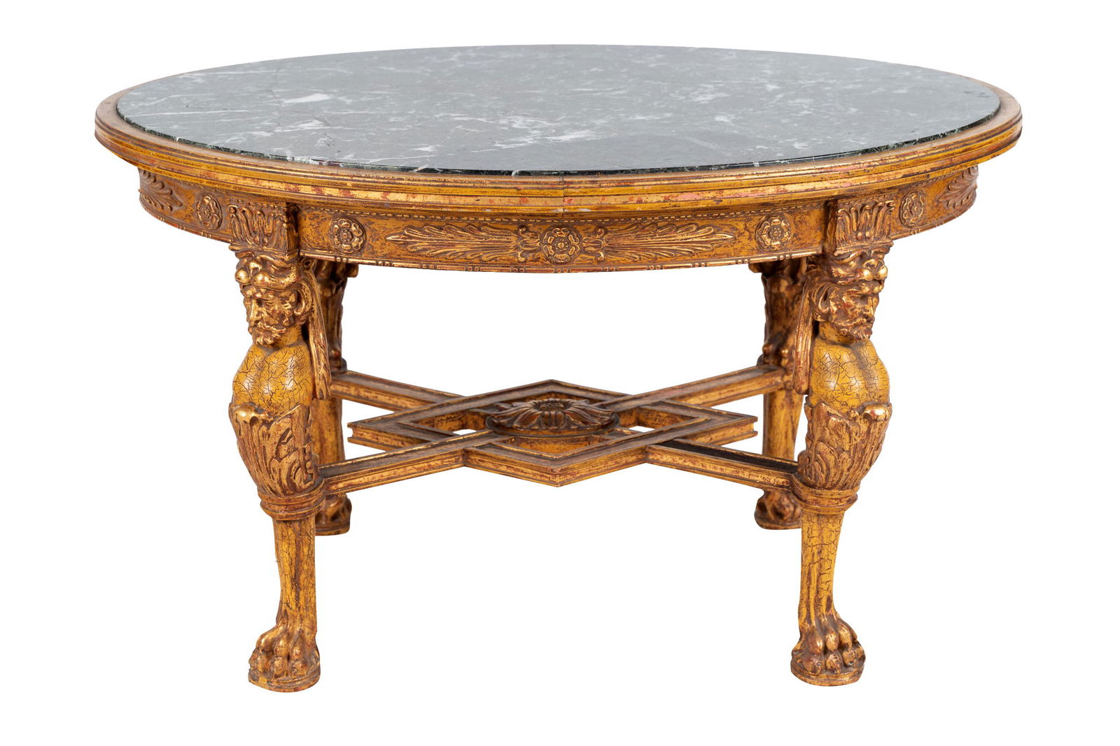 EMPIRE STYLE GILT WOOD LOW TABLE (1 of 6)