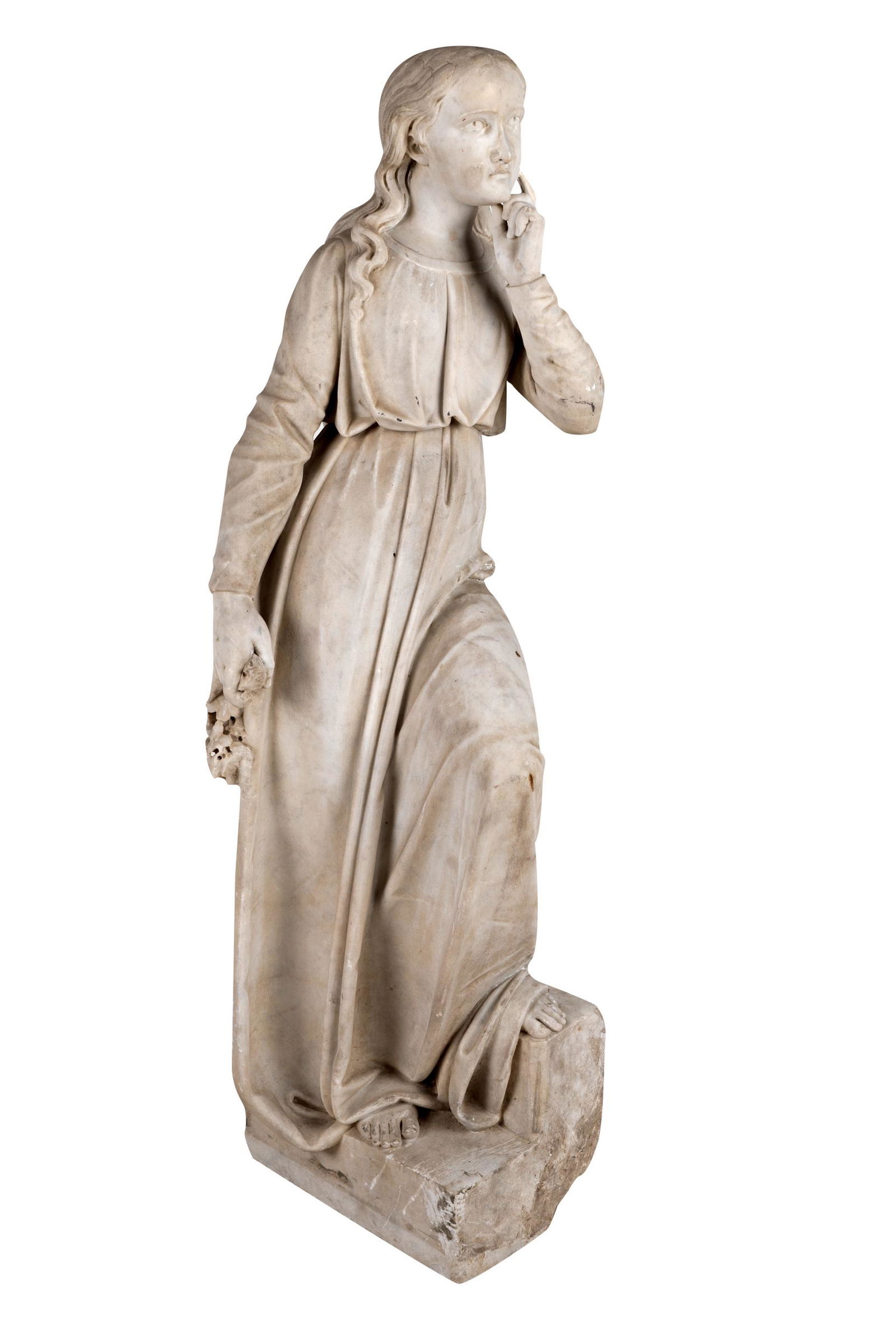 CARVED MARBLE FIGURE OF A WOMAN (1 of 16)