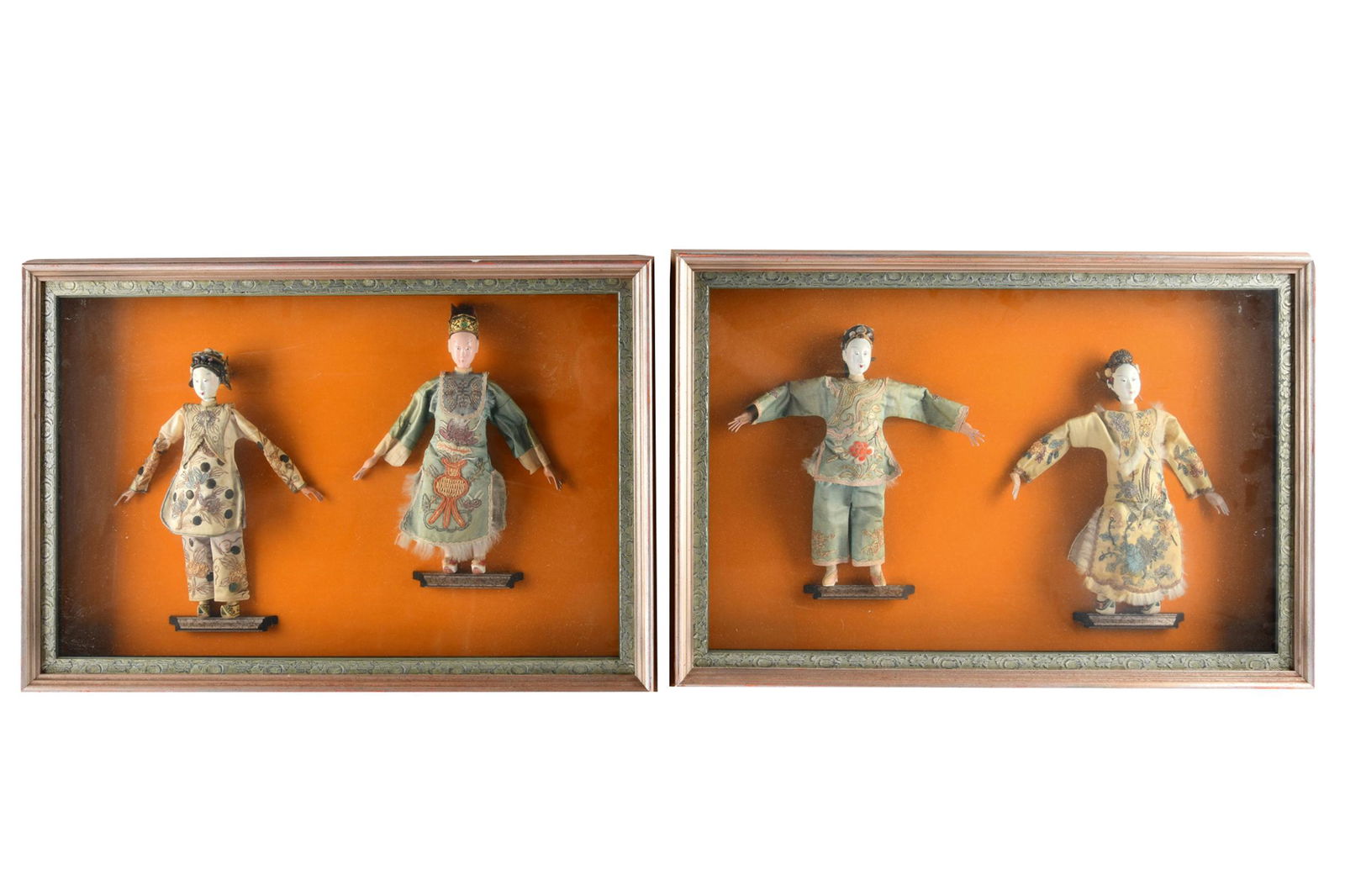 TWO FRAMED CHINESE DOLL DISPLAYS (1 of 7)