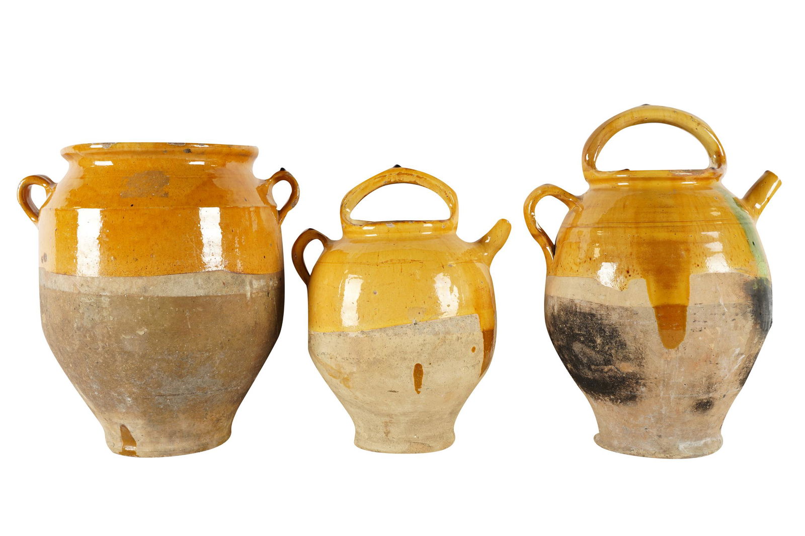 THREE GLAZED EARTHENWARE JARS (1 of 14)