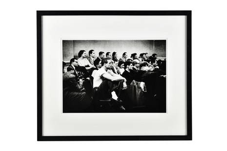EVE ARNOLD (1912 - 2012): "PAUL NEWMAN AT THE ACTOR'S: New York City, 1955 gelatin silver print signed on print verso Provenance: with Apex Gallery, Los Angeles label verso The Estate of Judith Krantz, Bel Air 12 x 16 3/4 inches image; 21 1/2 x 25 1/2
