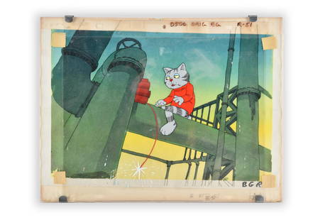 FRITZ THE CAT ANIMATION CEL: framed under Plexiglas Provenance: The Estate of Judith Krantz, Bel Air 9 x 13 1/2 inches image; 11 1/2 x 15 inches frame