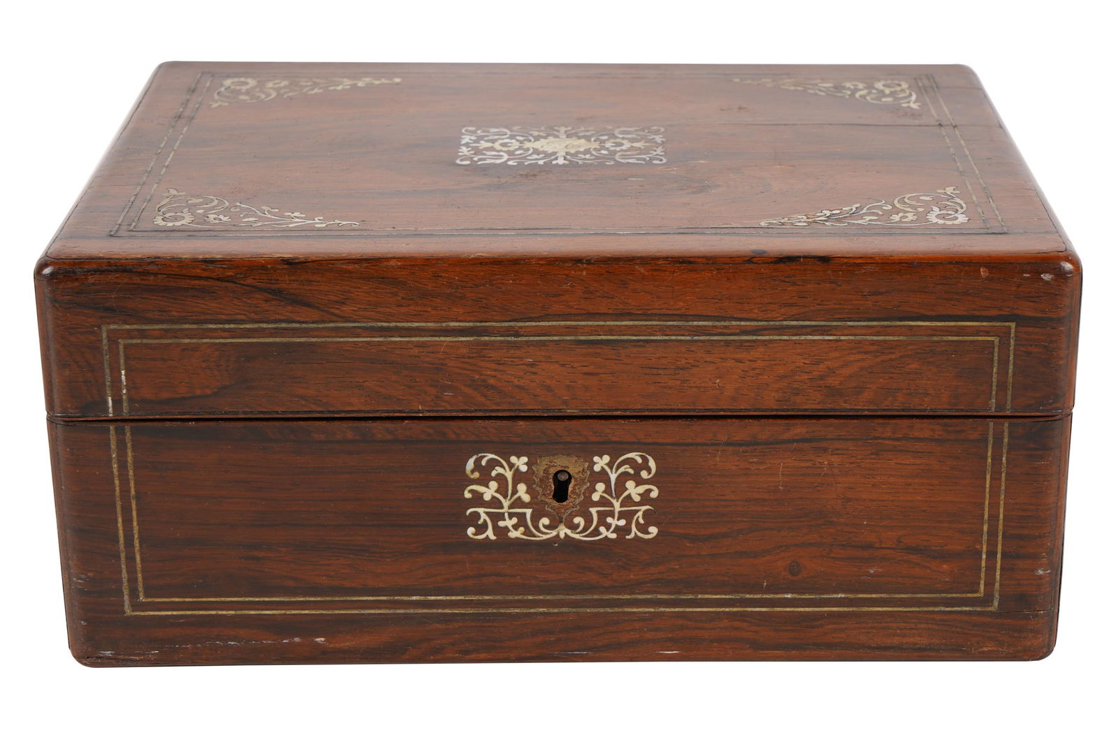 INLAID ROSEWOOD JEWELRY BOX (1 of 11)