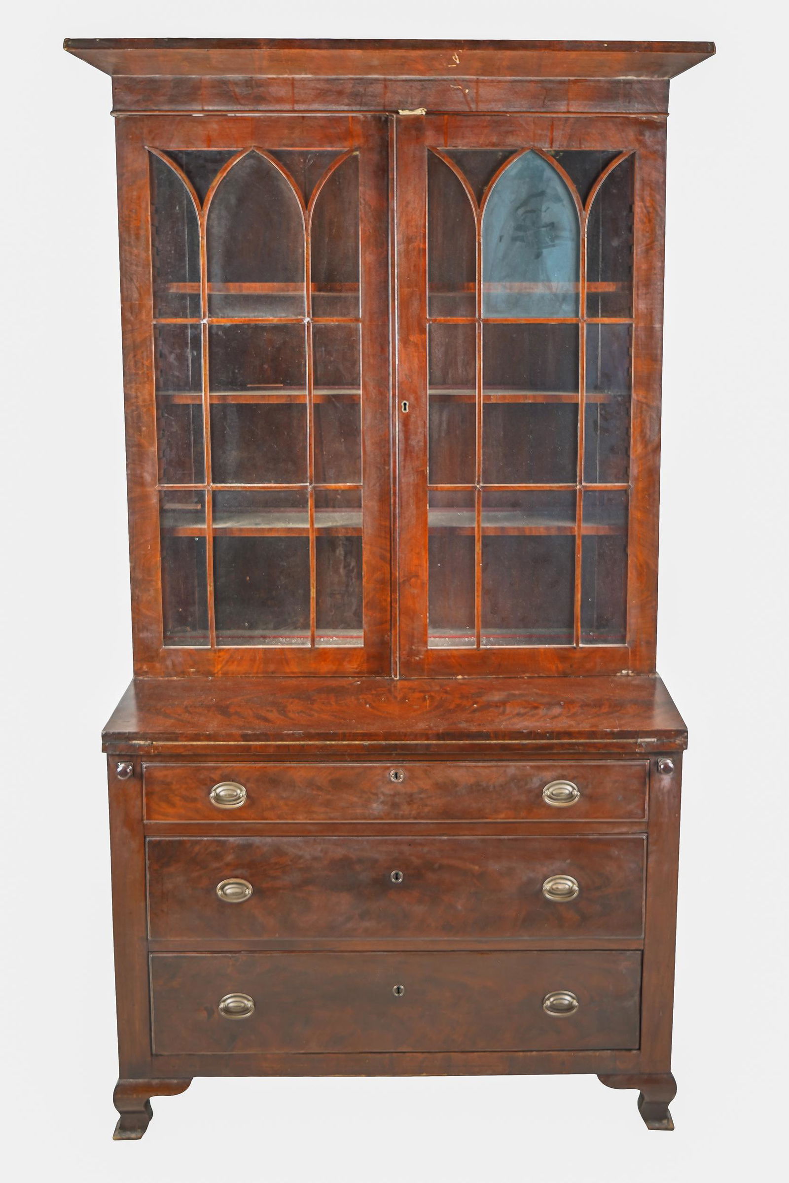 FEDERAL STYLE MAHOGANY SECRETARY BOOKCASE (1 of 11)
