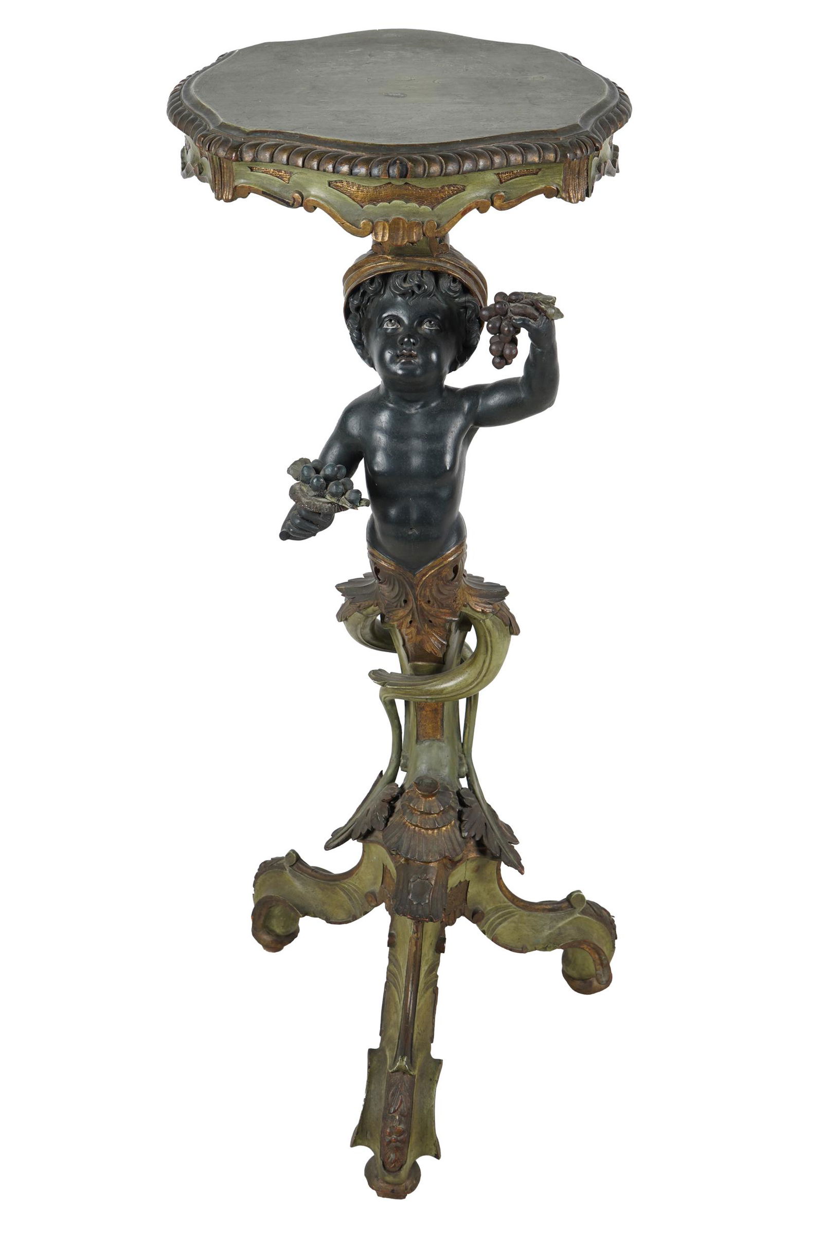 VENETIAN ROCOCO STYLE PAINTED WOOD PEDESTAL (1 of 8)