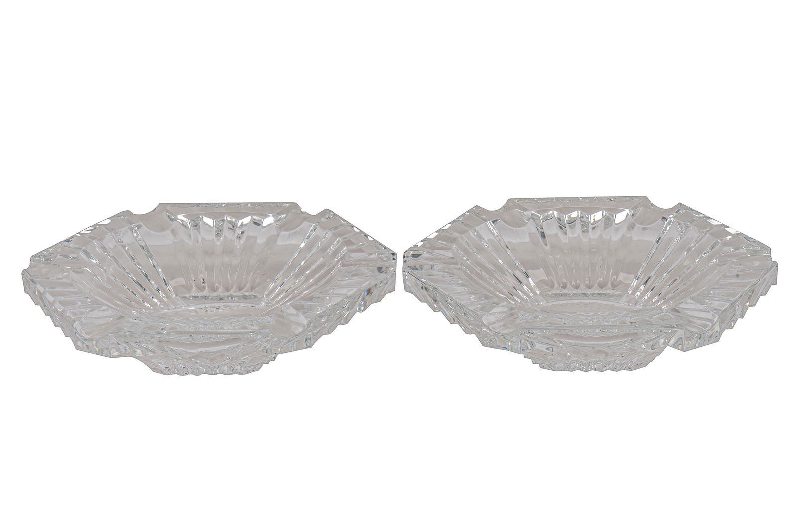PAIR OF BACCARAT CRYSTAL ASHTRAYS (1 of 5)