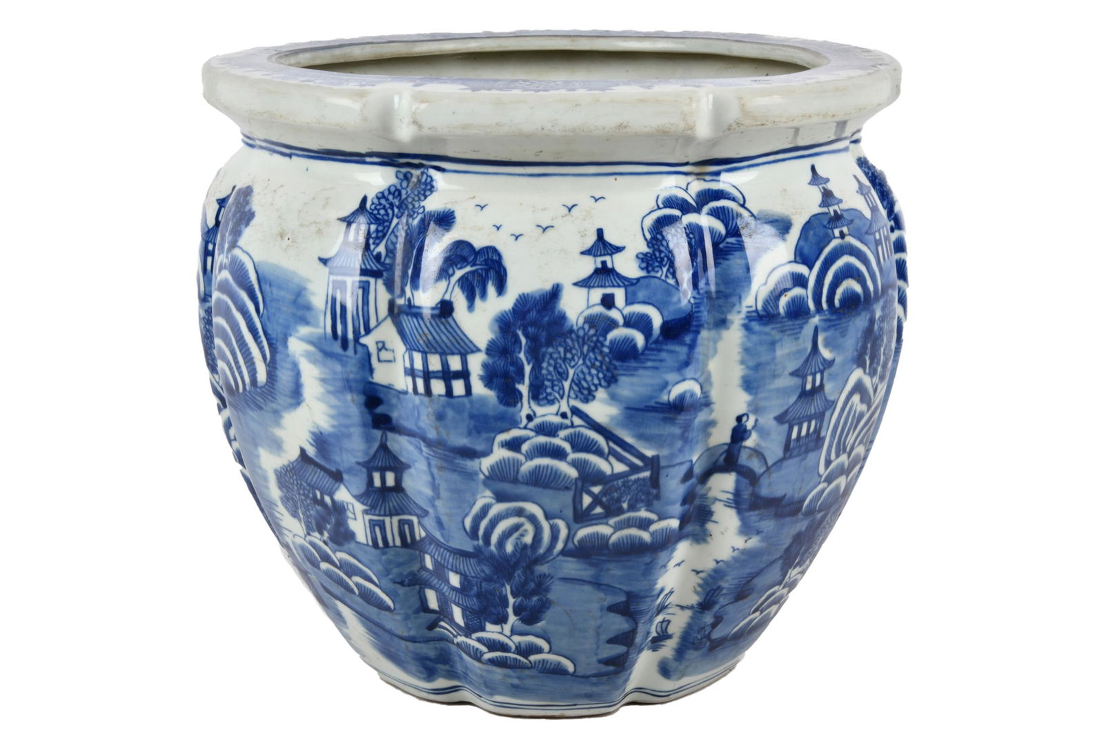 CHINESE BLUE & WHITE PORCELAIN PLANTER (1 of 9)