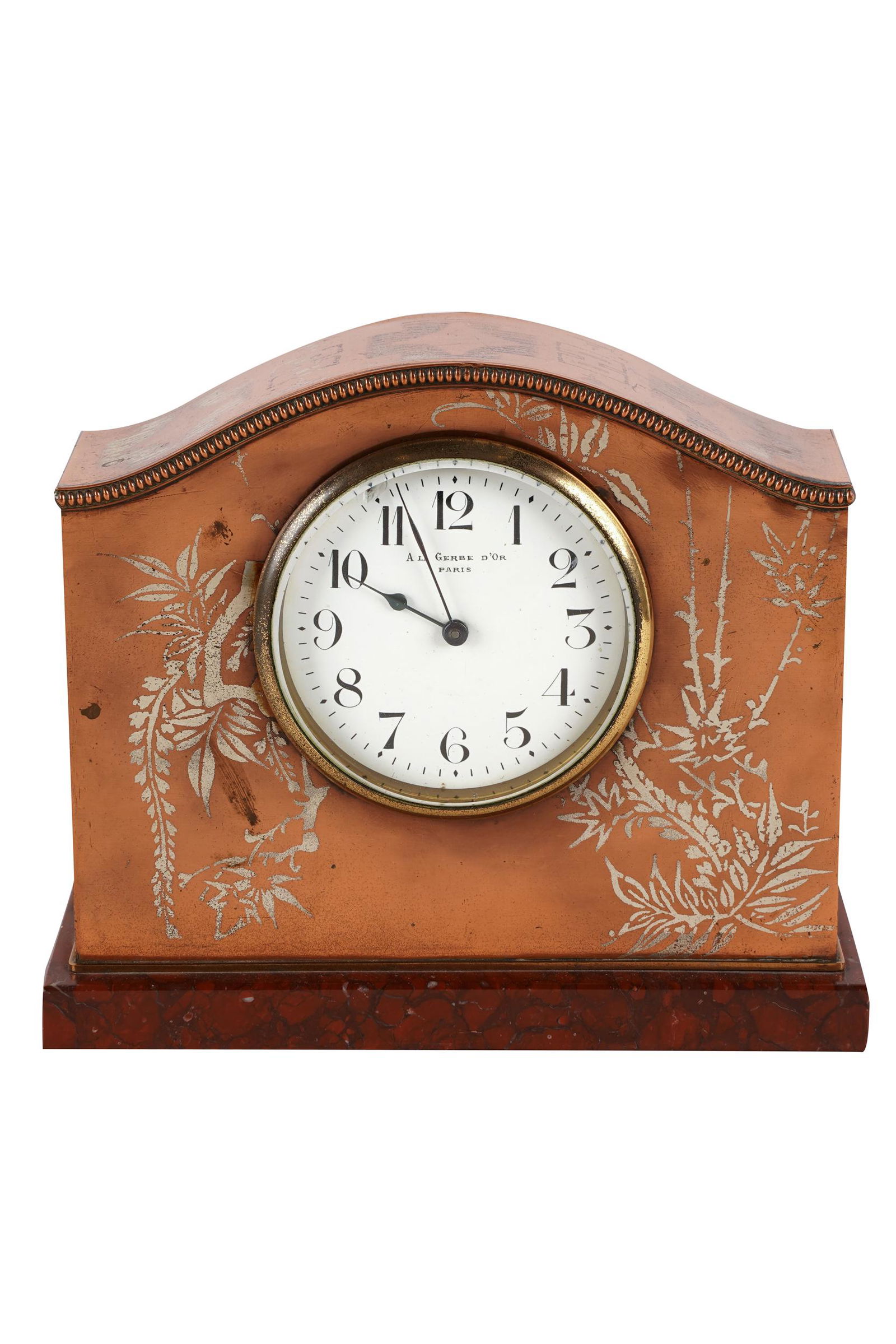 FRENCH COPPER MANTEL CLOCK (1 of 7)