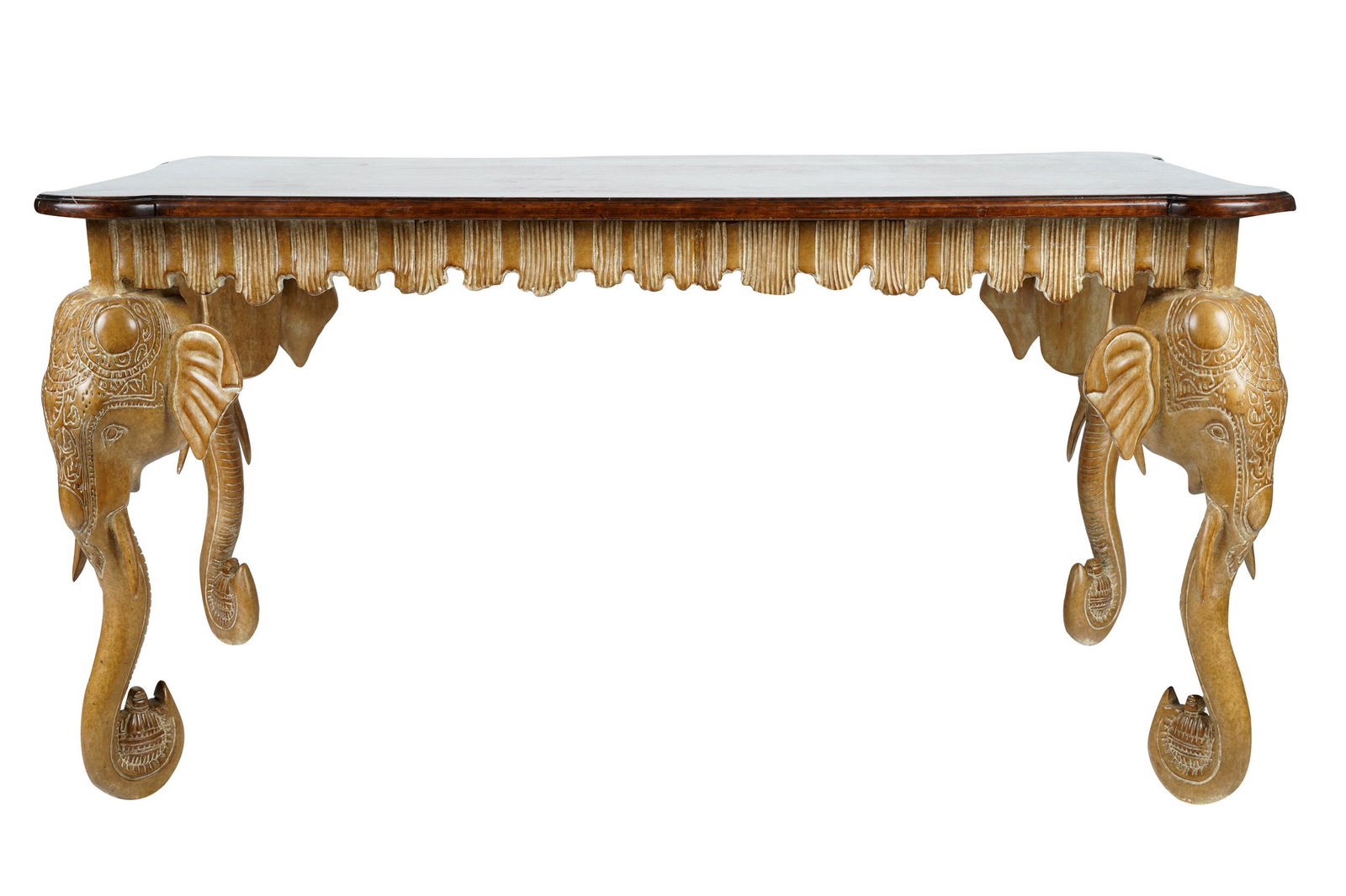 WALNUT & PICKLED WOOD WRITING TABLE (1 of 14)