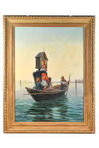 PIETRO GABRINI (1856 - 1926): CHAPEL ON THE LAGOON