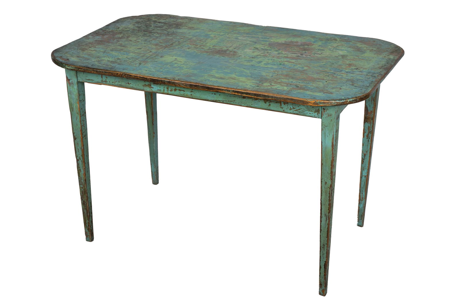 RUSTIC GREEN-PAINTED WOOD TABLE (1 of 8)