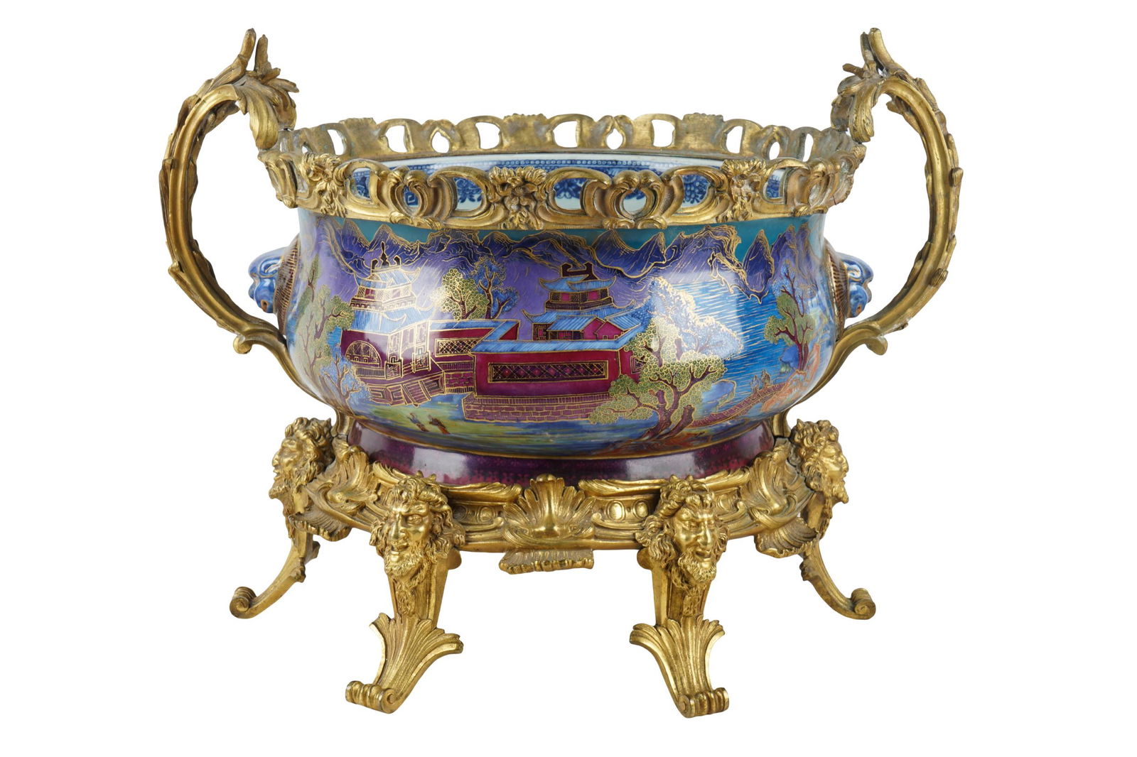 GILT BRONZE-MOUNTED PORCELAIN CENTER BOWL (1 of 14)