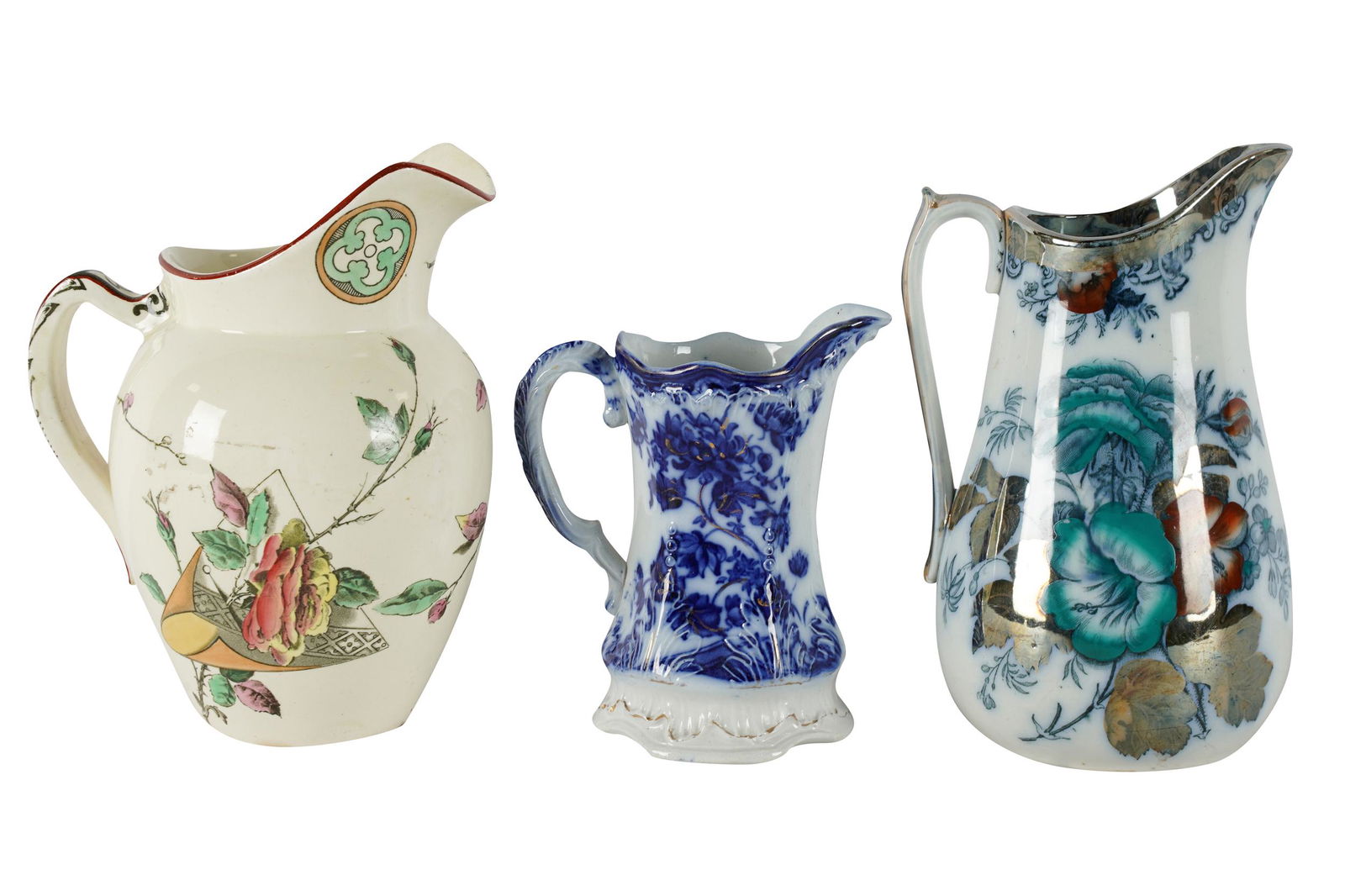 THREE VICTORIAN POTTERY JUGS (1 of 13)