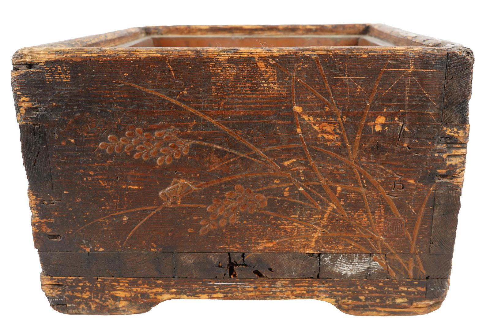 JAPANESE CARVED WOOD HIBACHI (1 of 12)