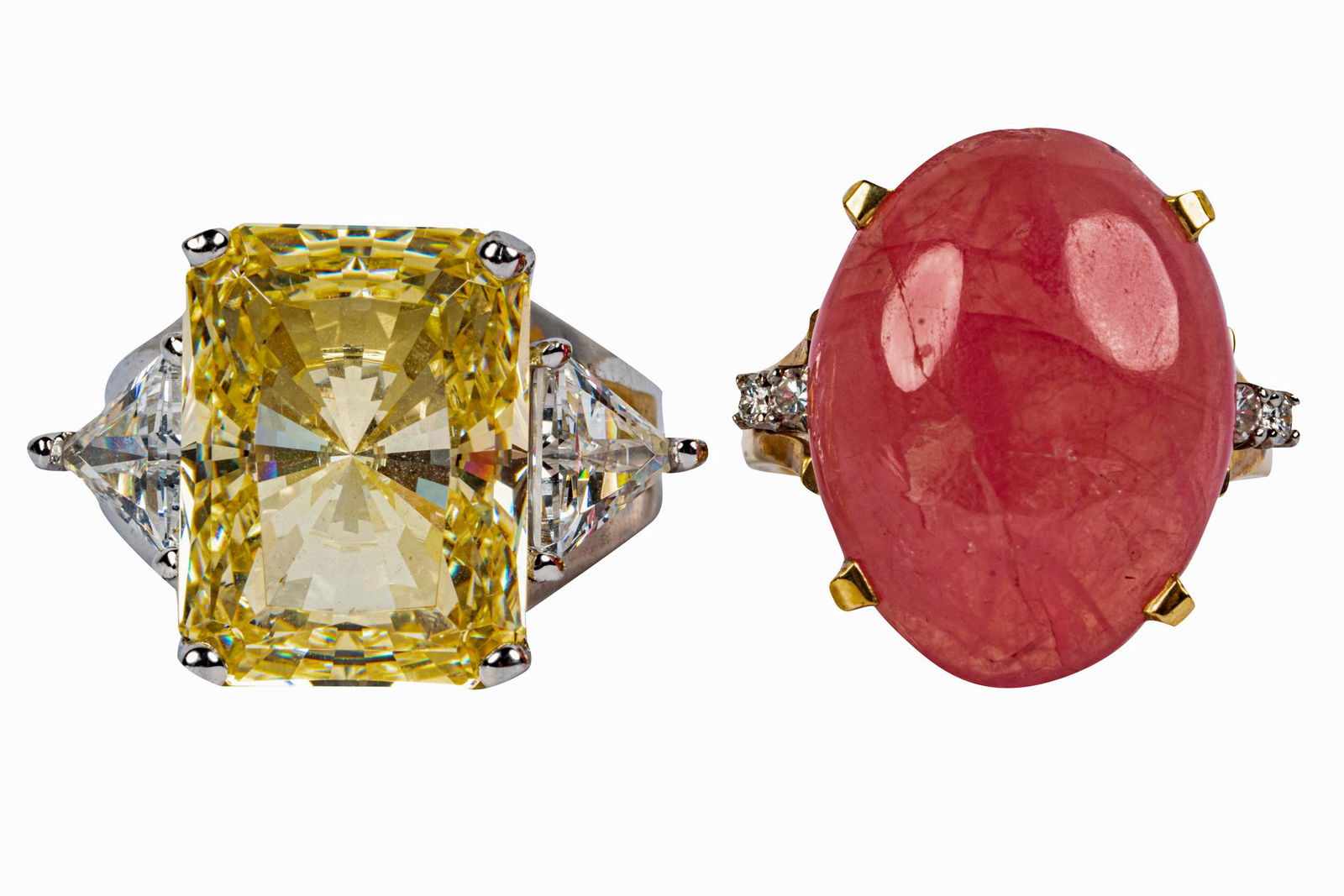 TWO 14 KARAT GOLD & GEM-SET RINGS (1 of 13)