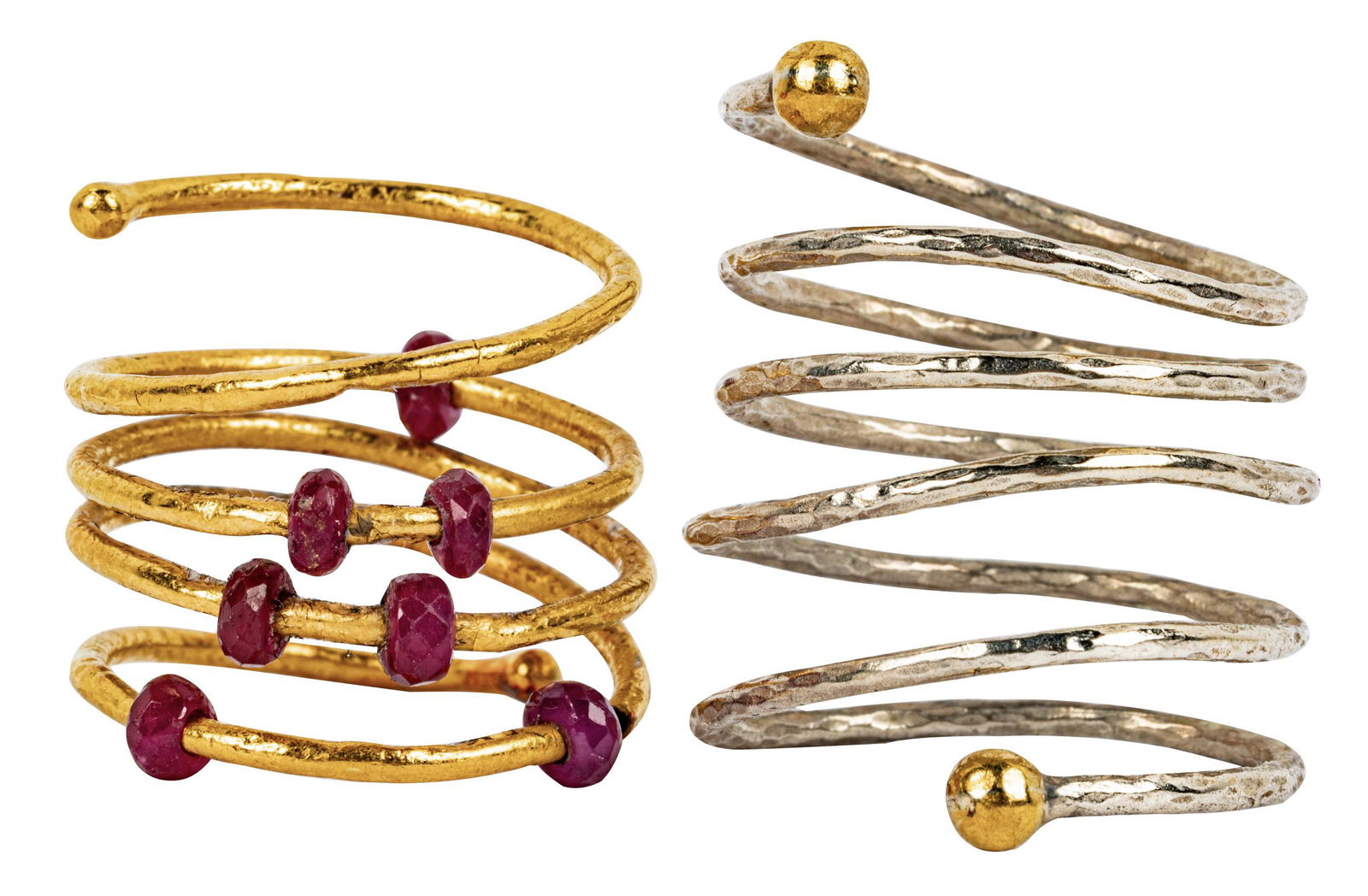 TWO STERLING & HIGH KARAT GOLD RINGS (1 of 5)