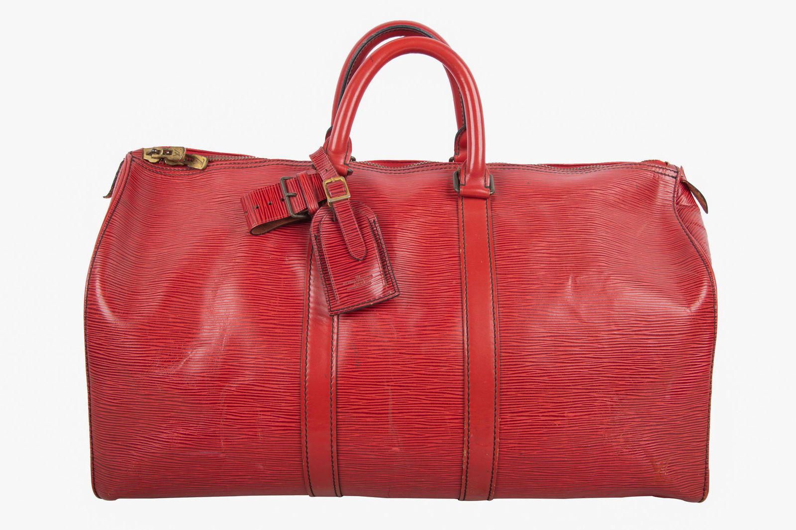 LOUIS VUITTON RED EPI LEATHER DUFFLE BAG (1 of 7)