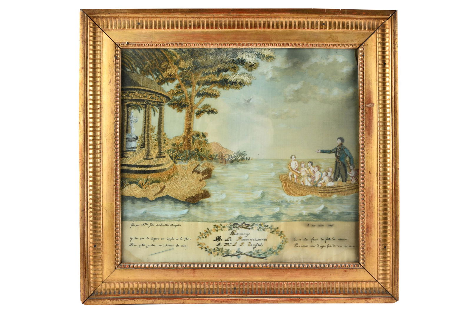 FRENCH EMBROIDERY & WATERCOLOR PANEL (1 of 8)