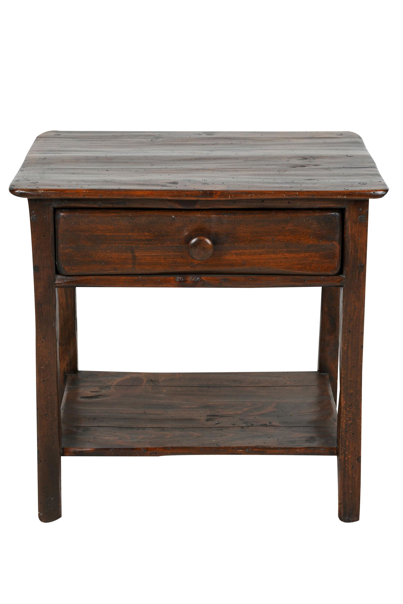STAINED PINE RUSTIC SIDE TABLE (1 of 6)
