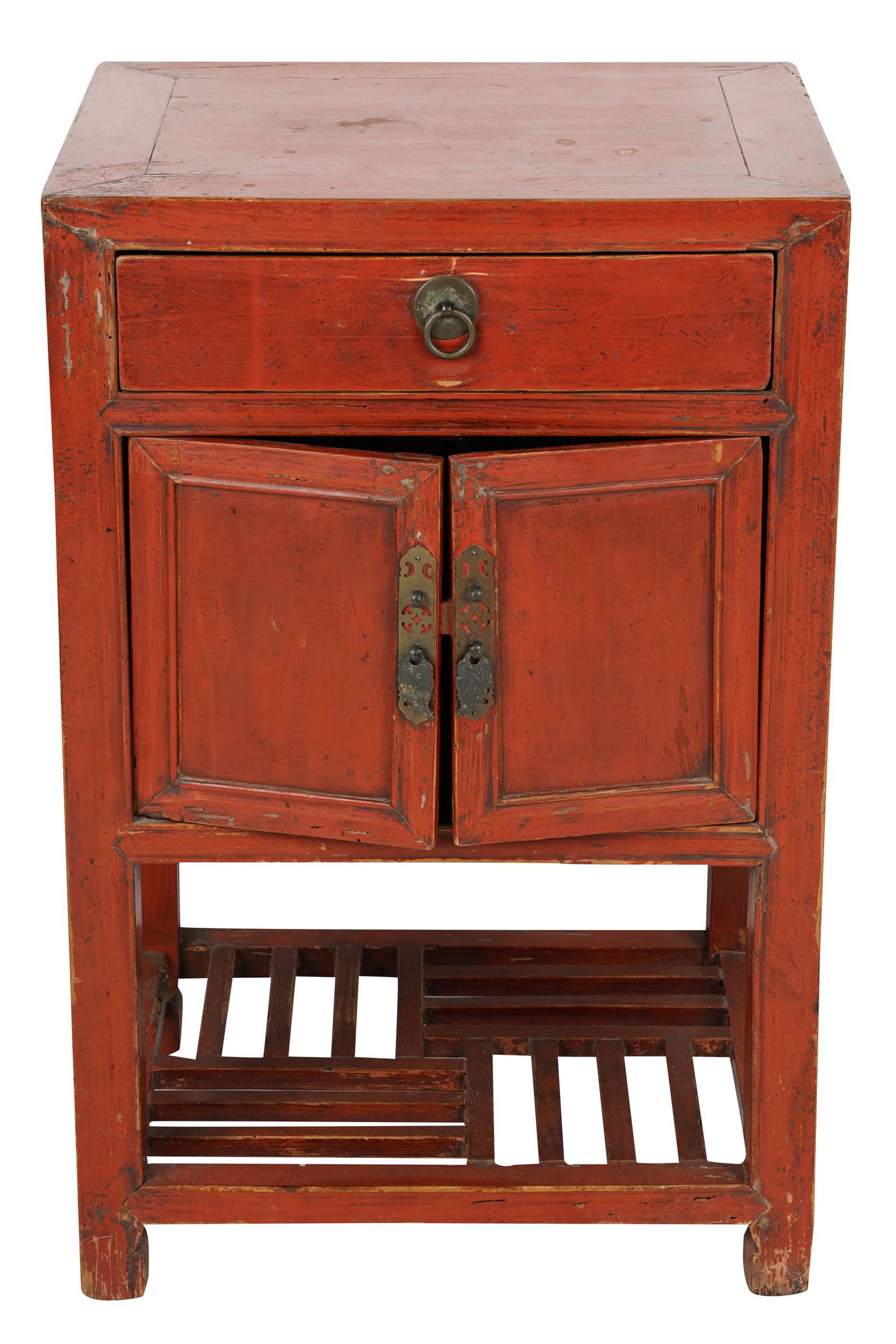 H.D. BUTTERCUP RED LACQUERED SIDE CABINET (1 of 6)