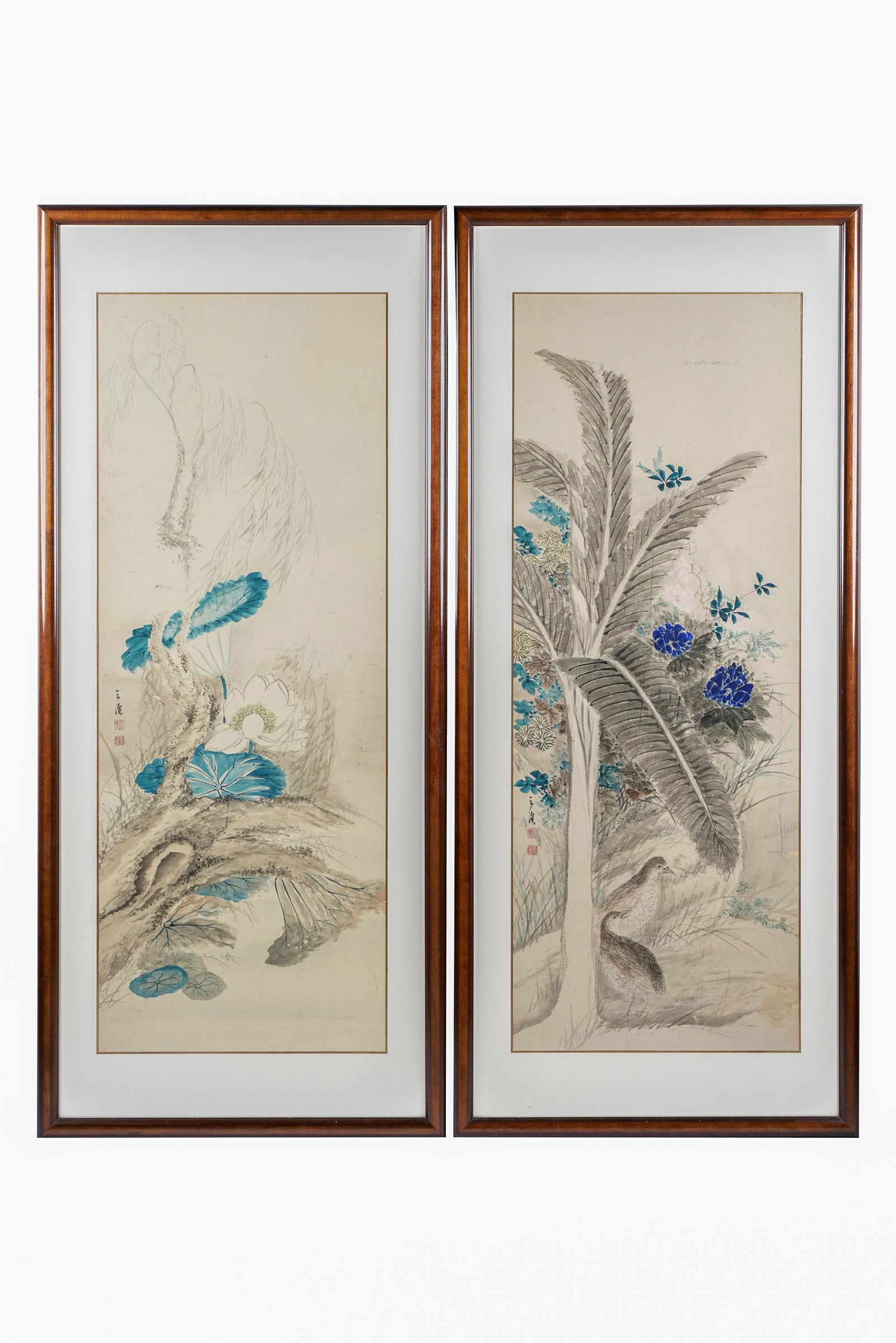 PAIR OF CHINESE SCROLL PAINTINGS (1 of 13)