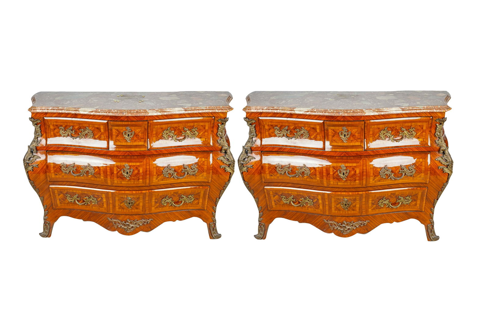 PAIR OF CONTINENTAL BOMBE COMMODES (1 of 16)