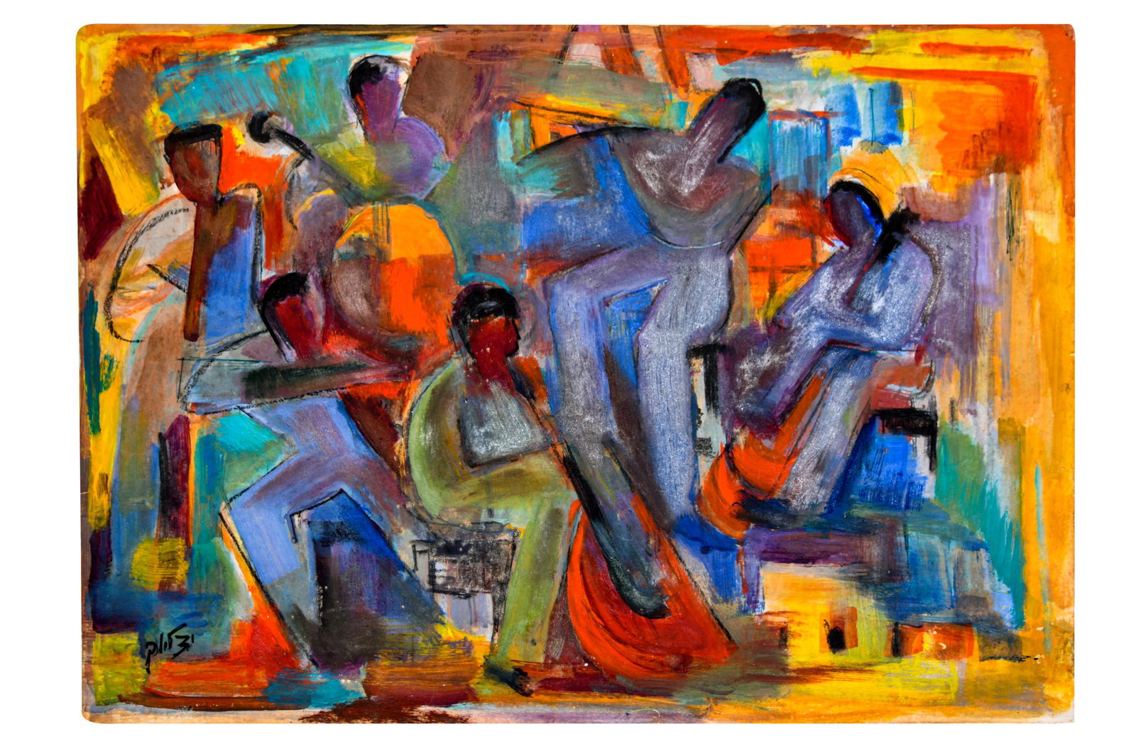 20TH C. ISRAELI SCHOOL: UNTITLED (MUSICIANS) (1 of 7)