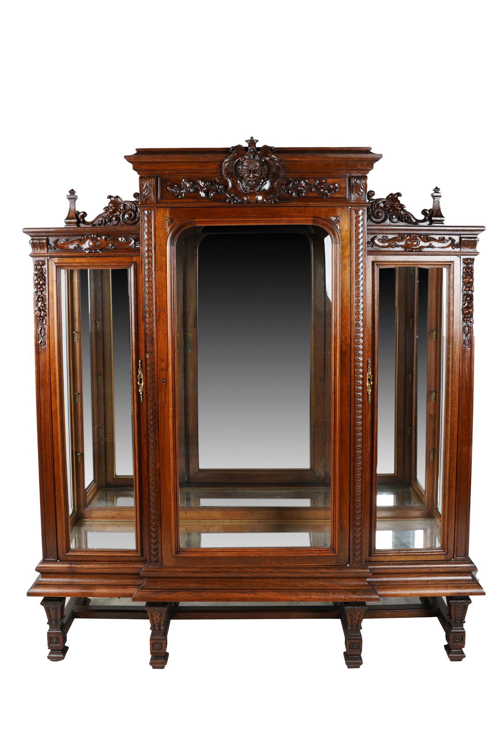 RENAISSANCE REVIVAL STYLE OAK VITRINE (1 of 16)