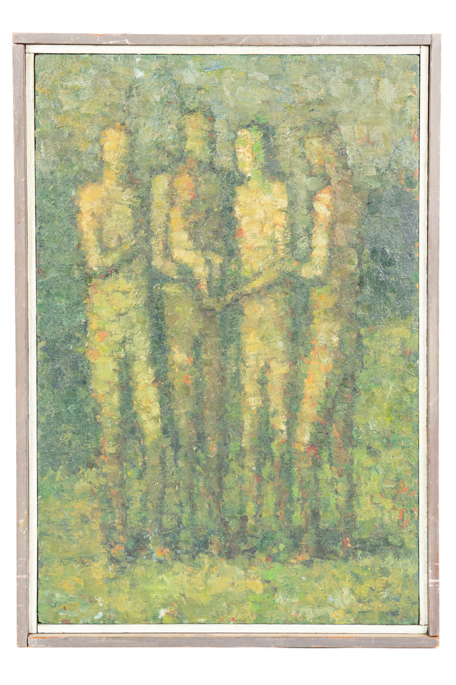 STEVAN KISSEL (MID-20TH CENTURY): FIGURES: oil on canvas, signed to stretcher verso 18 x 12 inches; 19 1/2 x 13 1/2 inches frame
