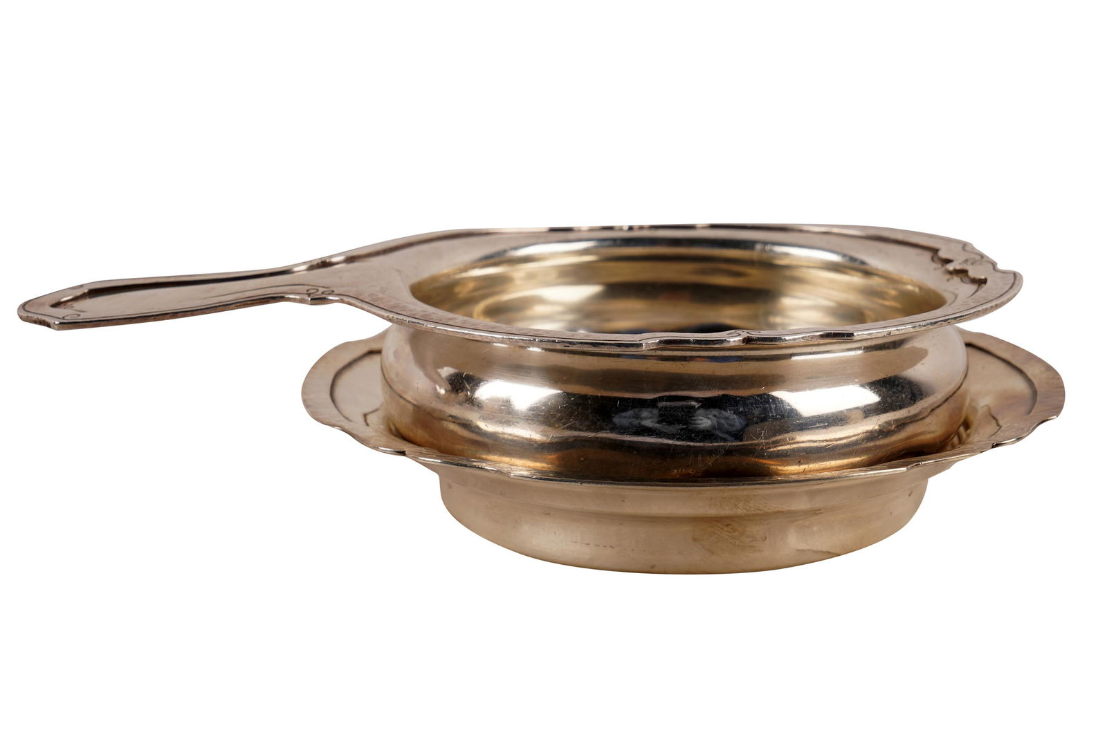 STERLING SILVER PORRINGER & UNDERPLATE (1 of 6)