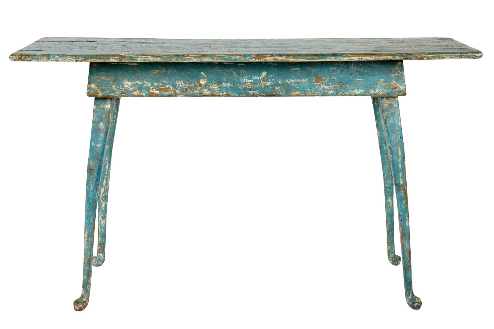 RUSTIC BLUE-PAINTED SOFA TABLE (1 of 7)