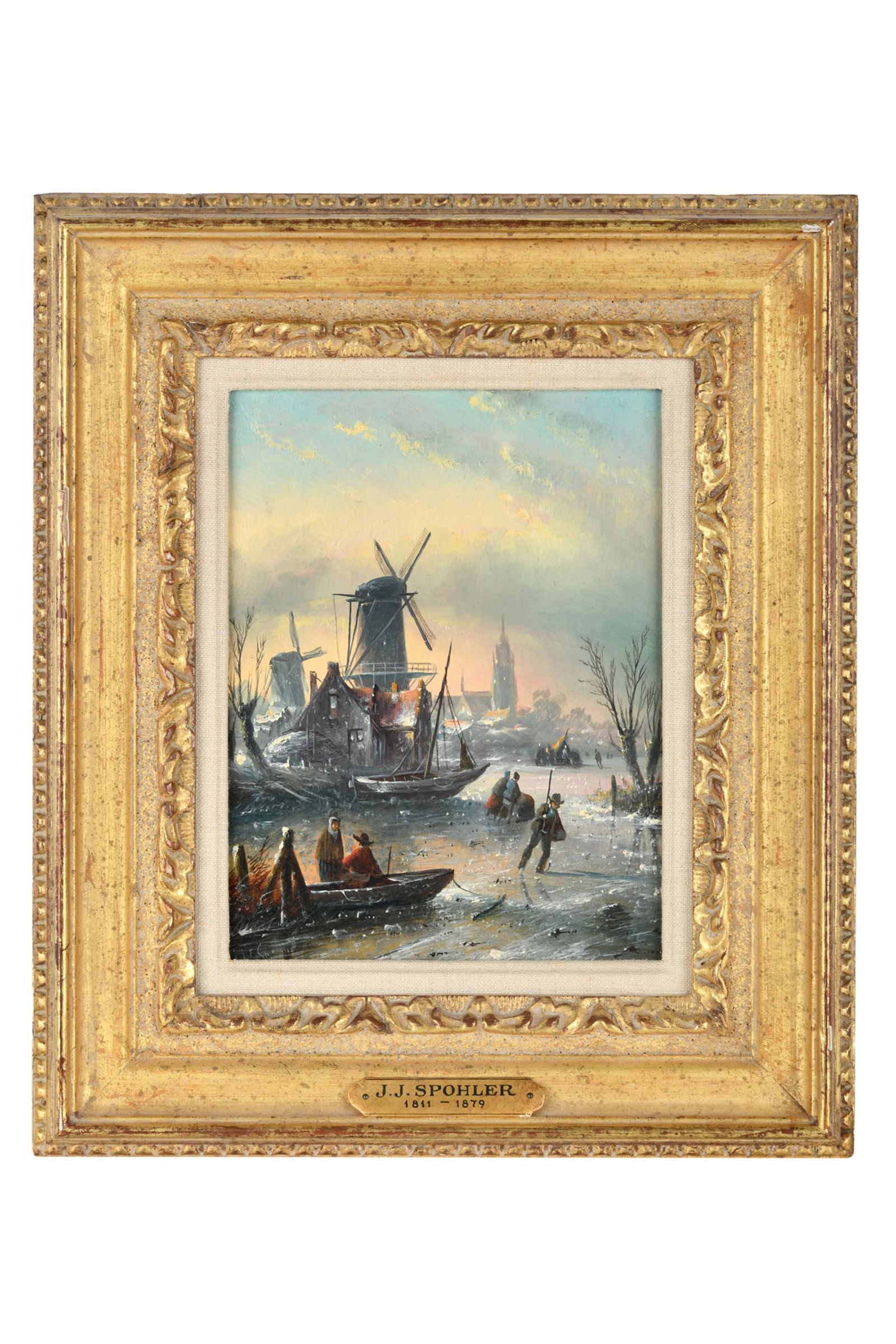 JAN JACOB SPOHLER (1811 - 1866): WINTER SCENE (1 of 8)