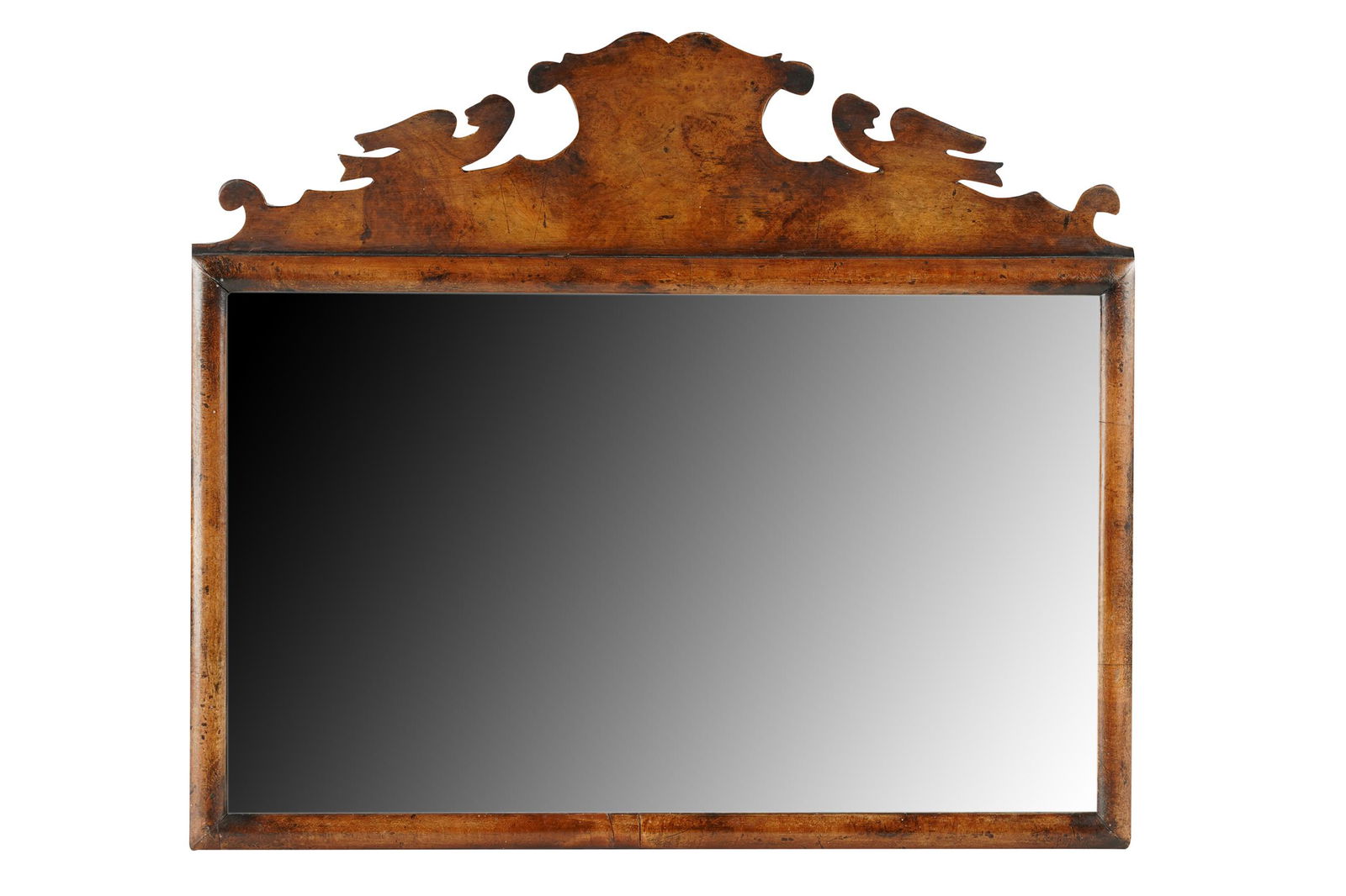 GEORGIAN CARVED WALNUT MIRROR (1 of 6)