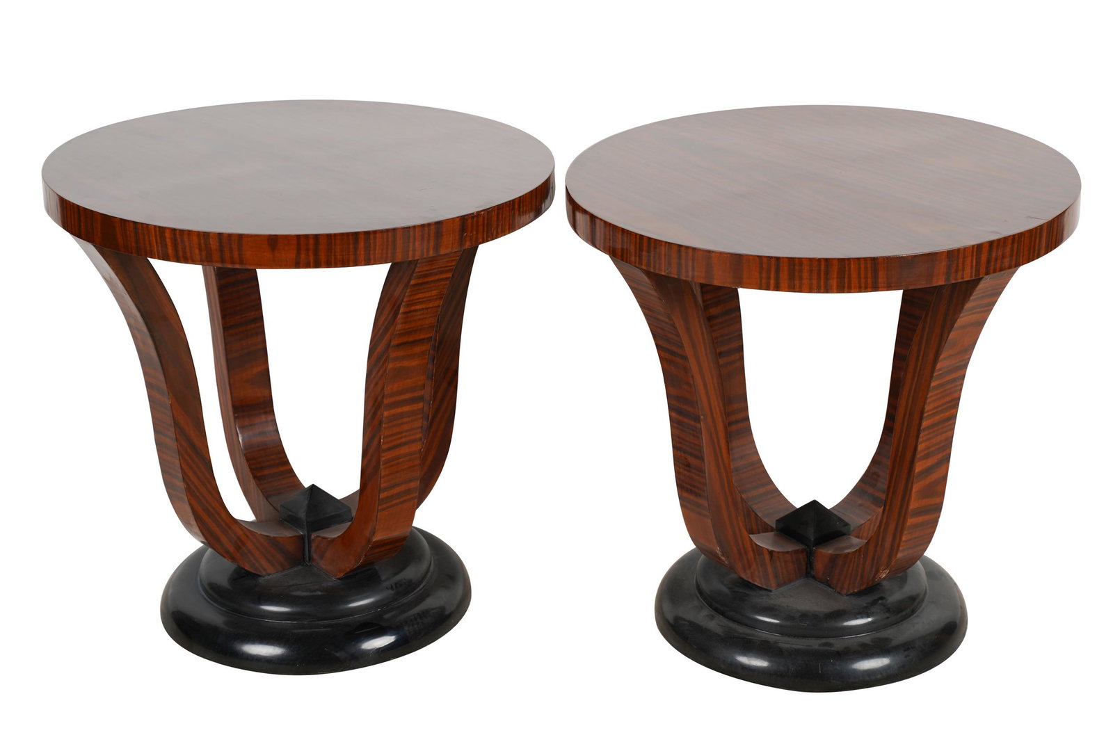 PAIR OF ART DECO-STYLE GUERIDONS: late 20th century 23 1/4 inches diameter; 23 1/4 inches high