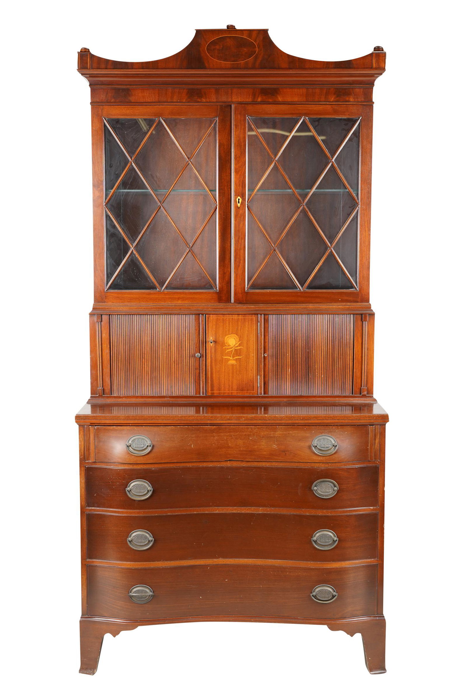 FEDERAL STYLE MAHOGANY BUREAU BOOKCASE (1 of 18)
