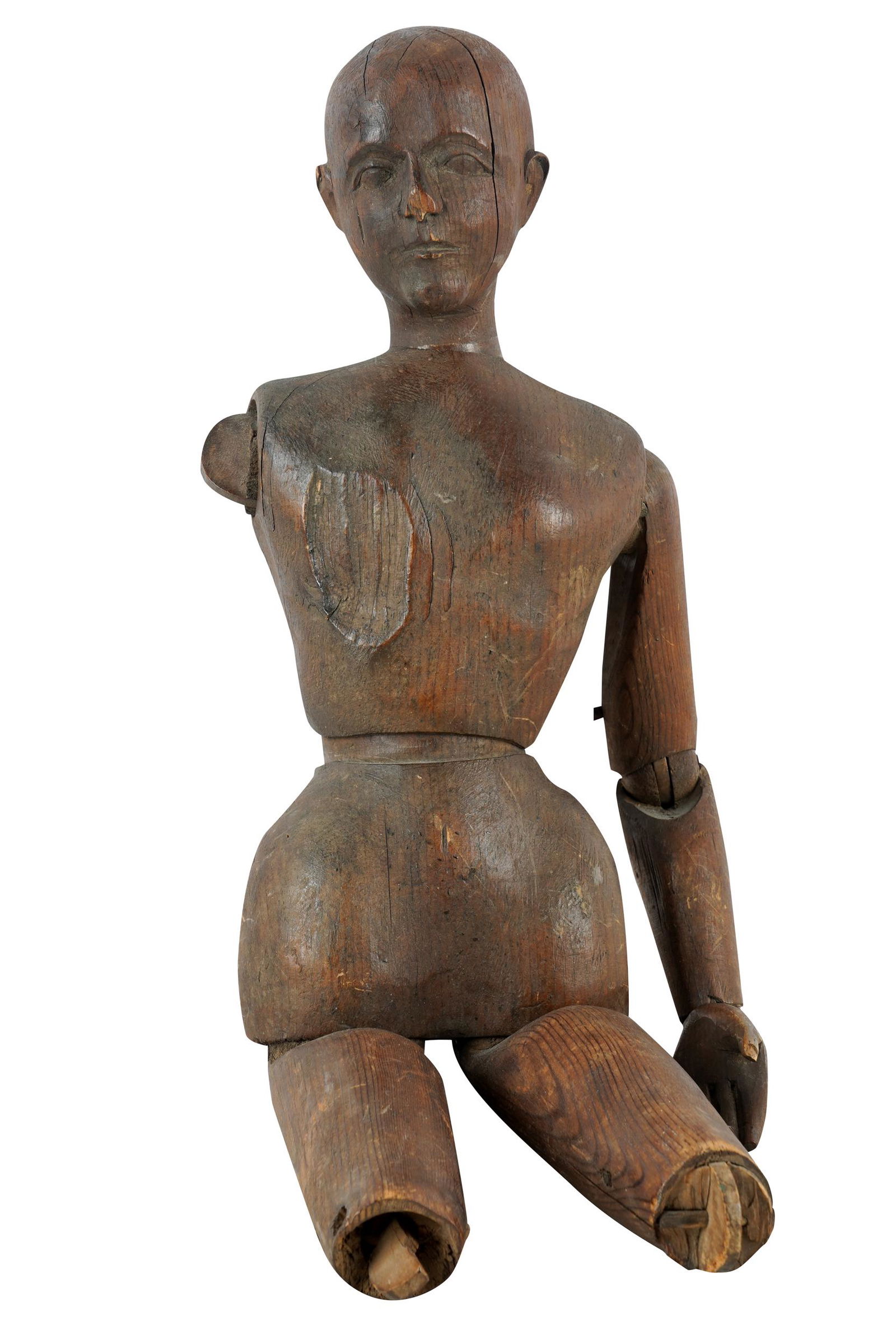 ANTIQUE CARVED WOOD MANNEQUIN (1 of 8)