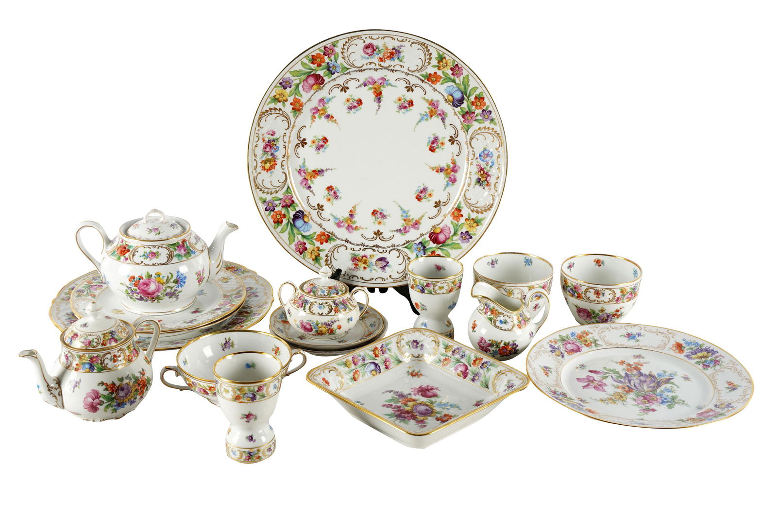 ASSEMBLED DRESDEN PORCELAIN SERVICE (1 of 16)