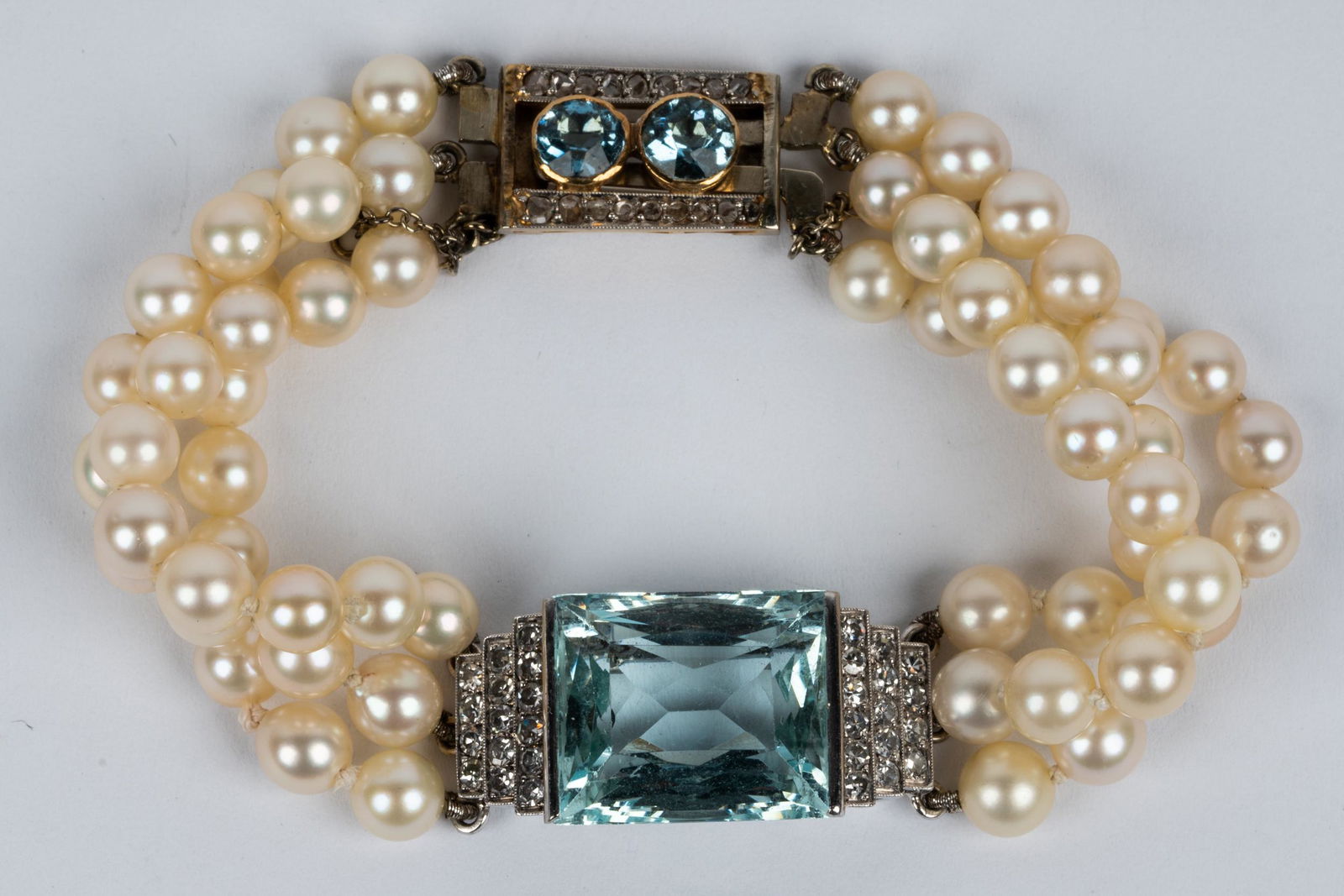 FRENCH ART DECO PLATINUM, 18 KARAT GOLD, AQUAMARINE, (1 of 10)