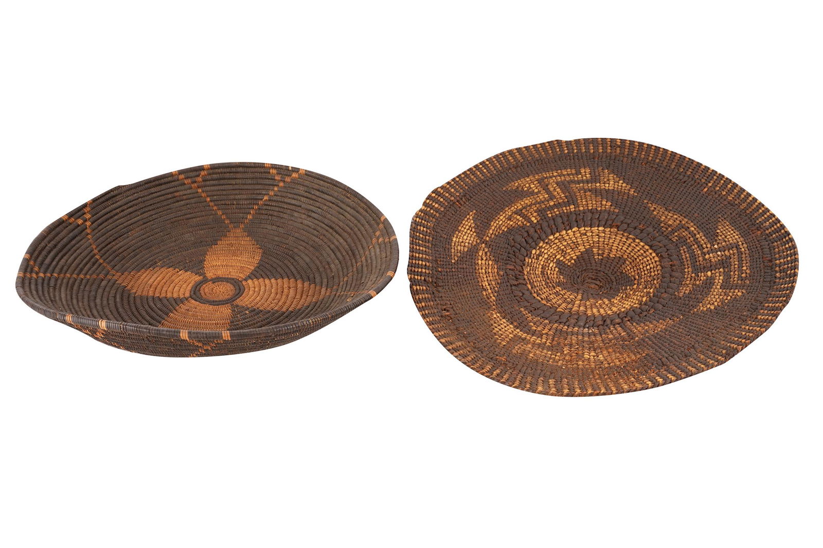 TWO NATIVE AMERICAN BASKETRY DISHES (1 of 6)