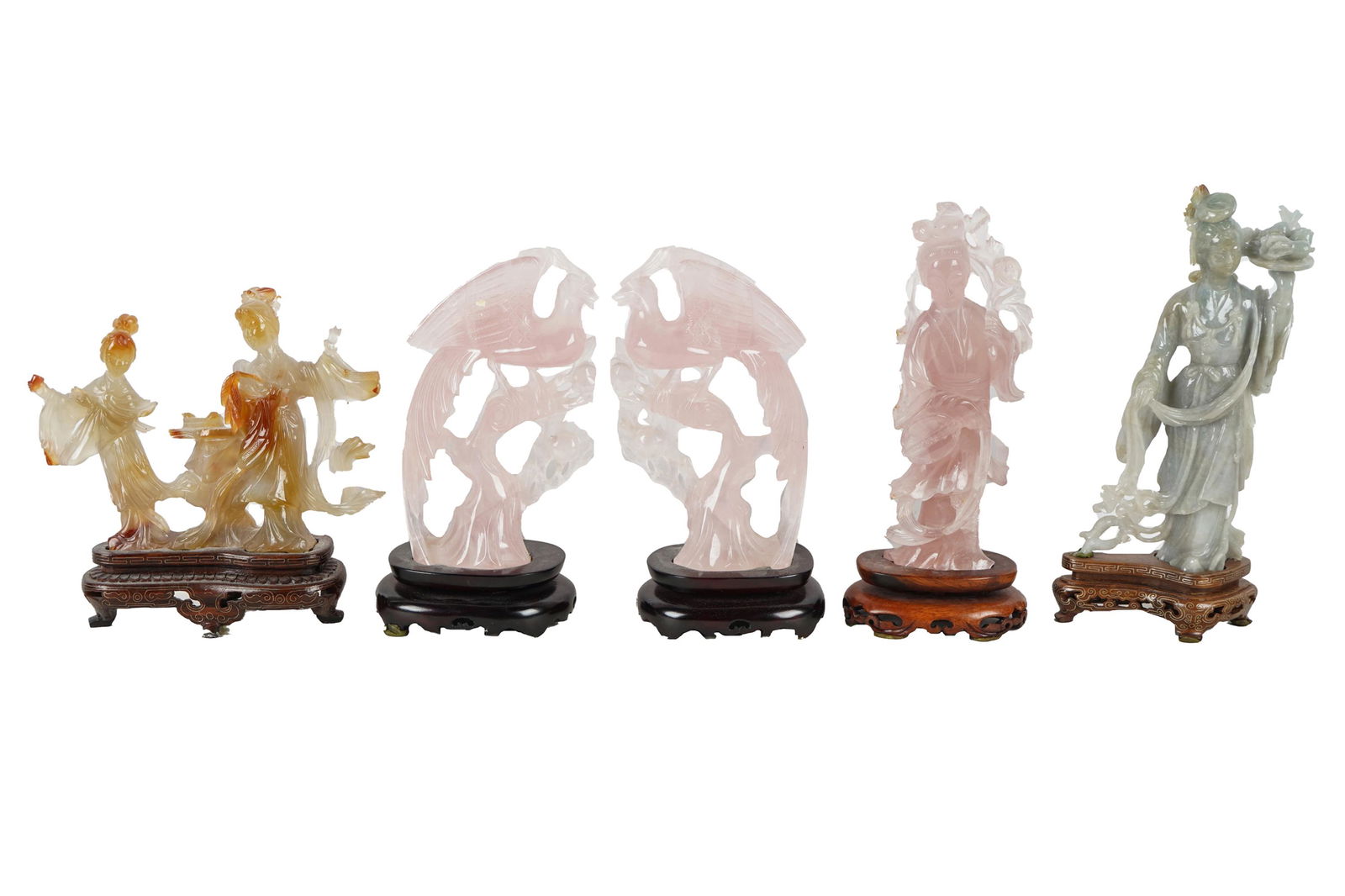 GROUP OF FIVE CHINESE STONE CARVINGS (1 of 14)
