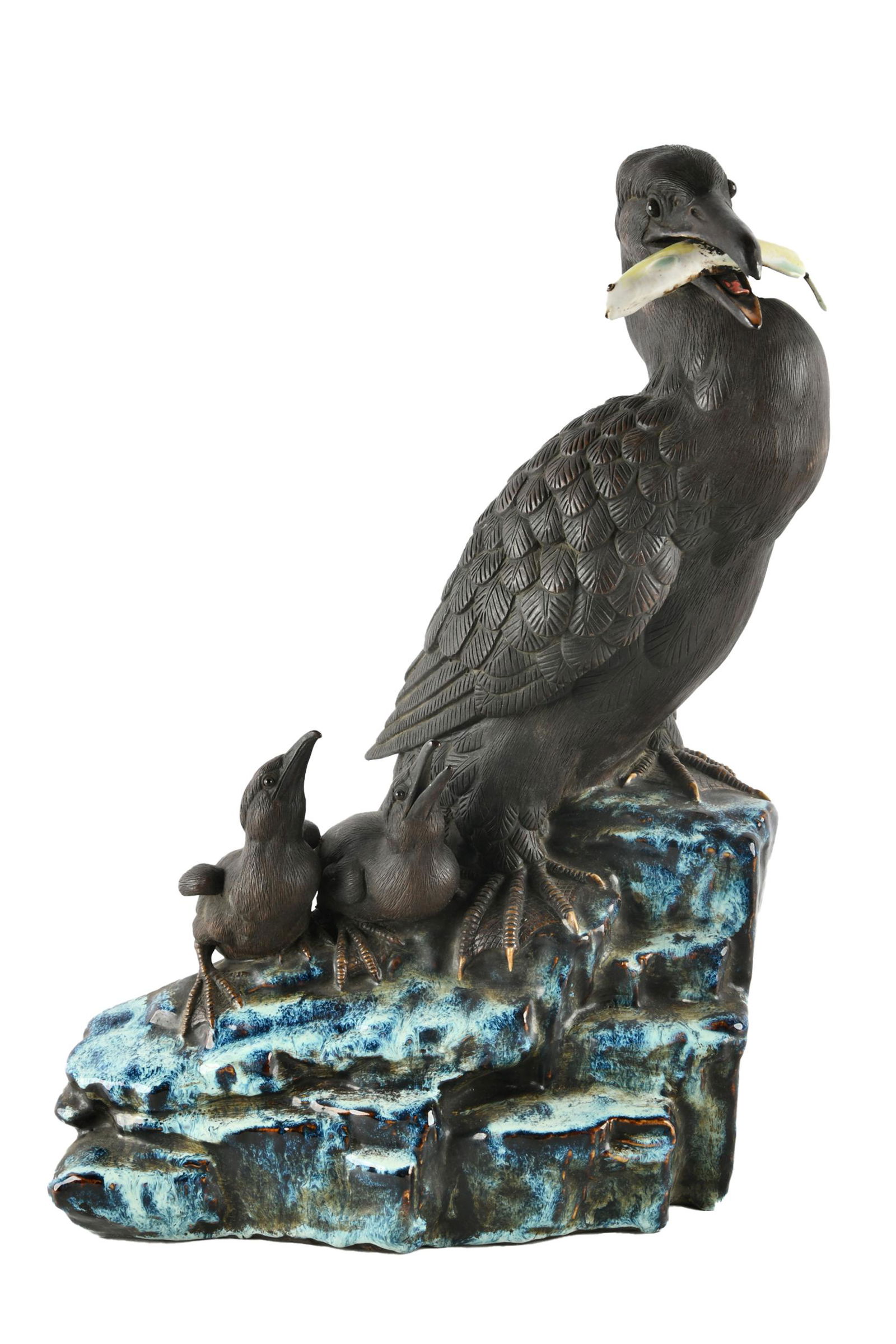 CHINESE PORCELAIN & METAL BIRD GROUP (1 of 9)