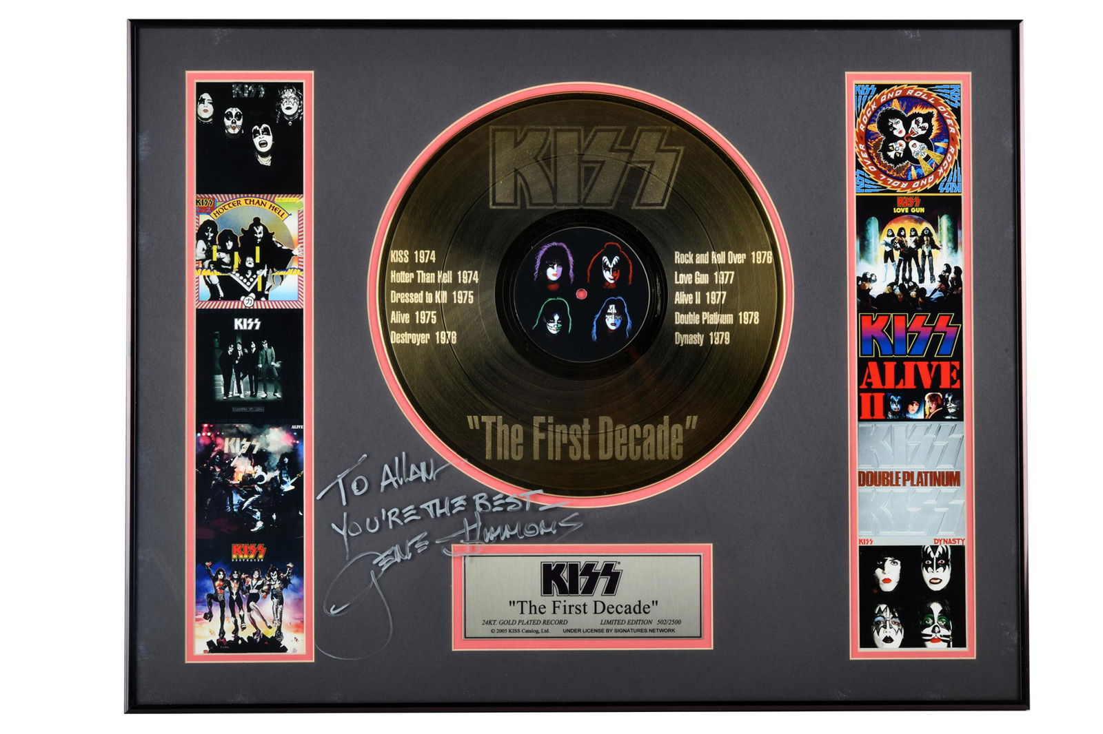 KISS "THE FIRST DECADE" GOLD RECORD DISPLAY (1 of 10)