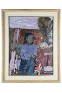 RICHARD HAINES (1906 - 1984): "ROSARITA": oil on canvas signed lower right signed and titled verso Provenance: Dalzell Hatfield Galleries, Los Angeles 32 x 24 inches; 39 1/2 x 31 1/4 inches frame